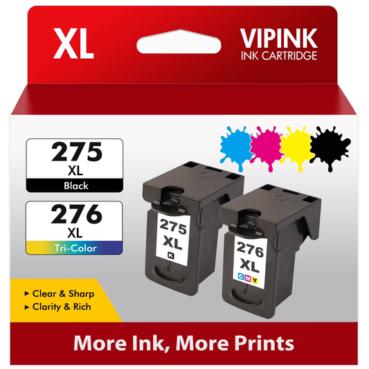 275XL Ink Cartridges Compatible for Canon Ink 275 and 276 for Pixma TS3522 TS3520 TS3500 TR4722 TR4720 TR4700 (Black, Tri-Color)