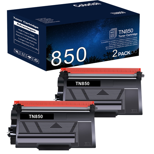 TN820 TN850 High Yield Toner Cartridges Compatible for Brother TN850 TN 850 TN-850 TN820 TN 820 TN-820 MFC-L5700DW L5850DW HL-L6200DW MFC-L5700DW MFC-L5900DW HL-L5200DW Printer Ink (Black, 2-Pack)