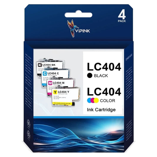 LC404 Ink Cartridge for Brother LC404 LC-404 Combo Work for Brother MFC-J1205W MFC-J1215W MFC-J1205W XL High Capacity Printer Ink (Black Cyan Magenta Yellow, 4-Pack)