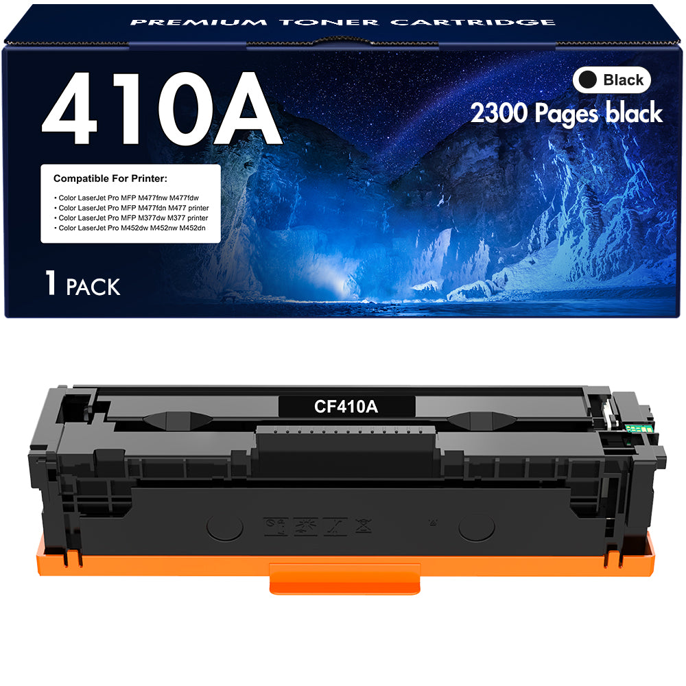 410A Toner Cartridges Compatible for HP 410A 410X CF410A CF410X M477fnw Color Laserjet Pro MFP M477fdn M452dn M477fdw M452nw M452dw M377dw M477 M452 Printer Ink (1 Pack)
