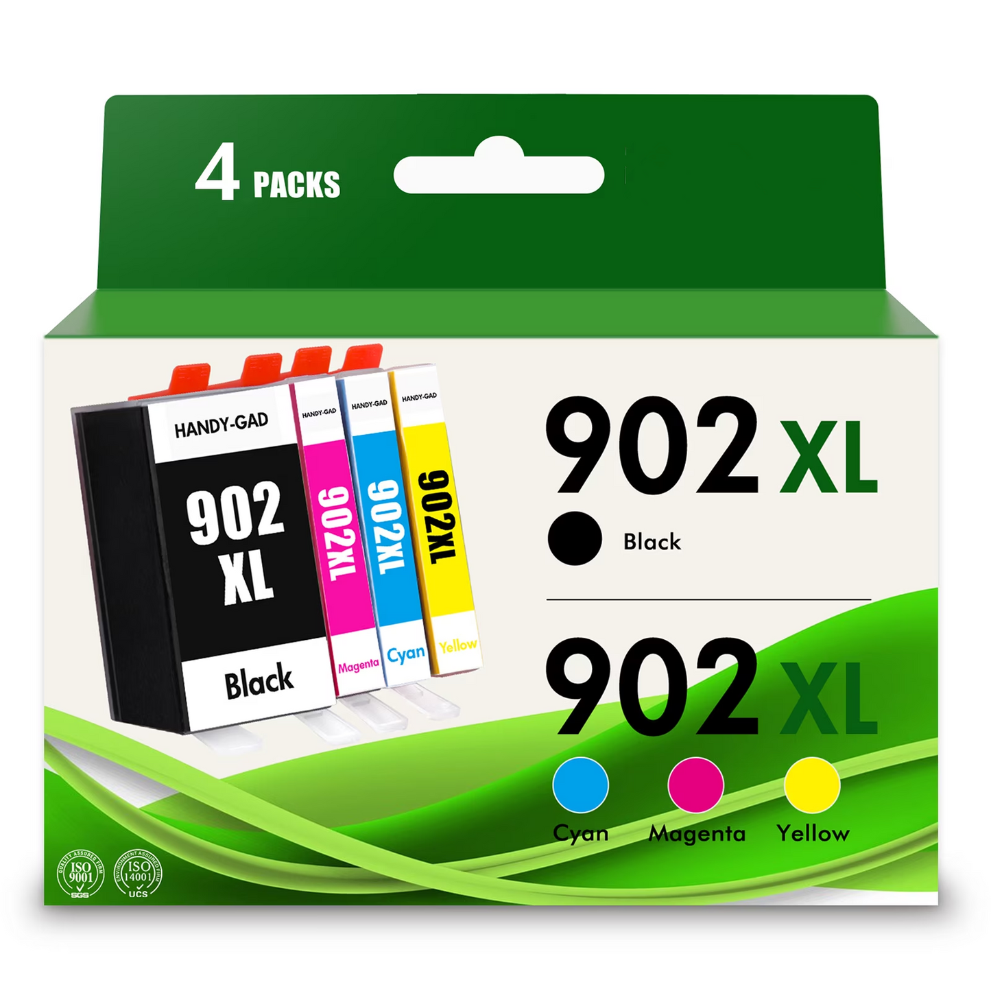 902XL Ink Cartridge Compatible for HP 902 XL Ink Cartridges Compatible with Officejet Pro 6978 6960 6958 6970 6968 6962 6975 6950 6954 Printer (Blakc,Cyan,Magenta,Yellow)