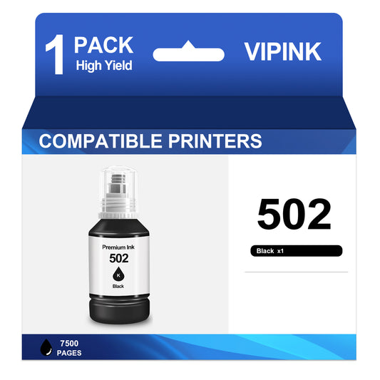 502 Ink Bottle Compatible with Epson 502 Ink Bottles for EcoTank ET-4760 3850 Printer(Black, 1 Pack)
