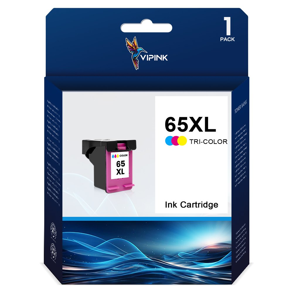 1-Pack 65XL Tri-Color Ink Cartridge Replacement Compatible for HP Color Ink 65 for Envy 5055 5052 5058 DeskJet 3755 2655 3720 3722 3723 3730 3732 3752 Printer Ink