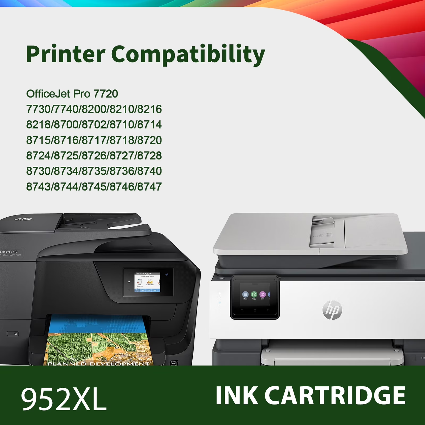 952 952XL Ink Cartridges Compatible for 952XL 952 Ink Combo Pack for OfficeJet Pro 8710 7740 8720 8210 8715 8702 7720 8730 8740 8216 8725 8700 (5 Pack, 2B, 1C, 1M, 1Y)