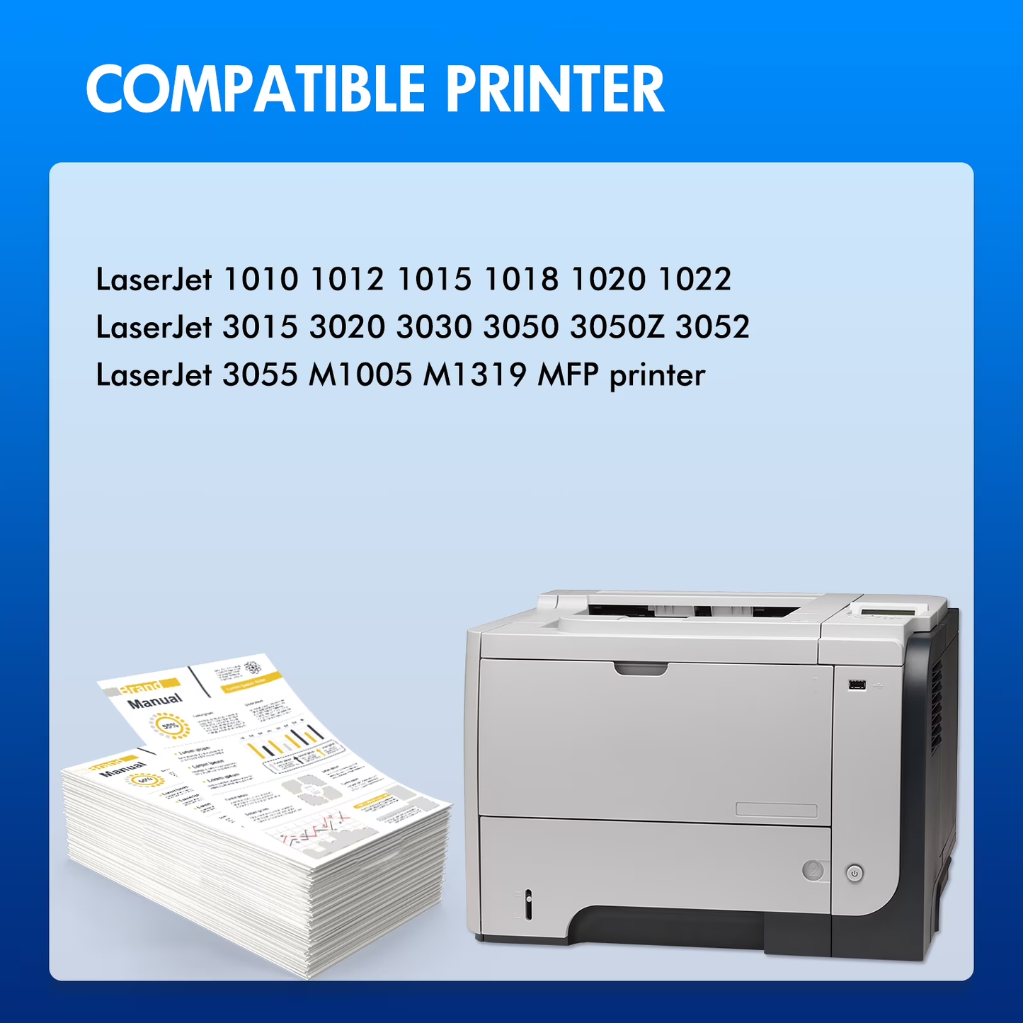 VIPInk 12A Toner Cartridge Black Compatible for 12A Q2612A Laserjet 1020 1022 1012 1010 1015 1018 1022n 1022NW 3015 3030 3020 3050 3052 3055 M1005 M1319 M1319F Printer Ink Q2612D Pack-1 Black