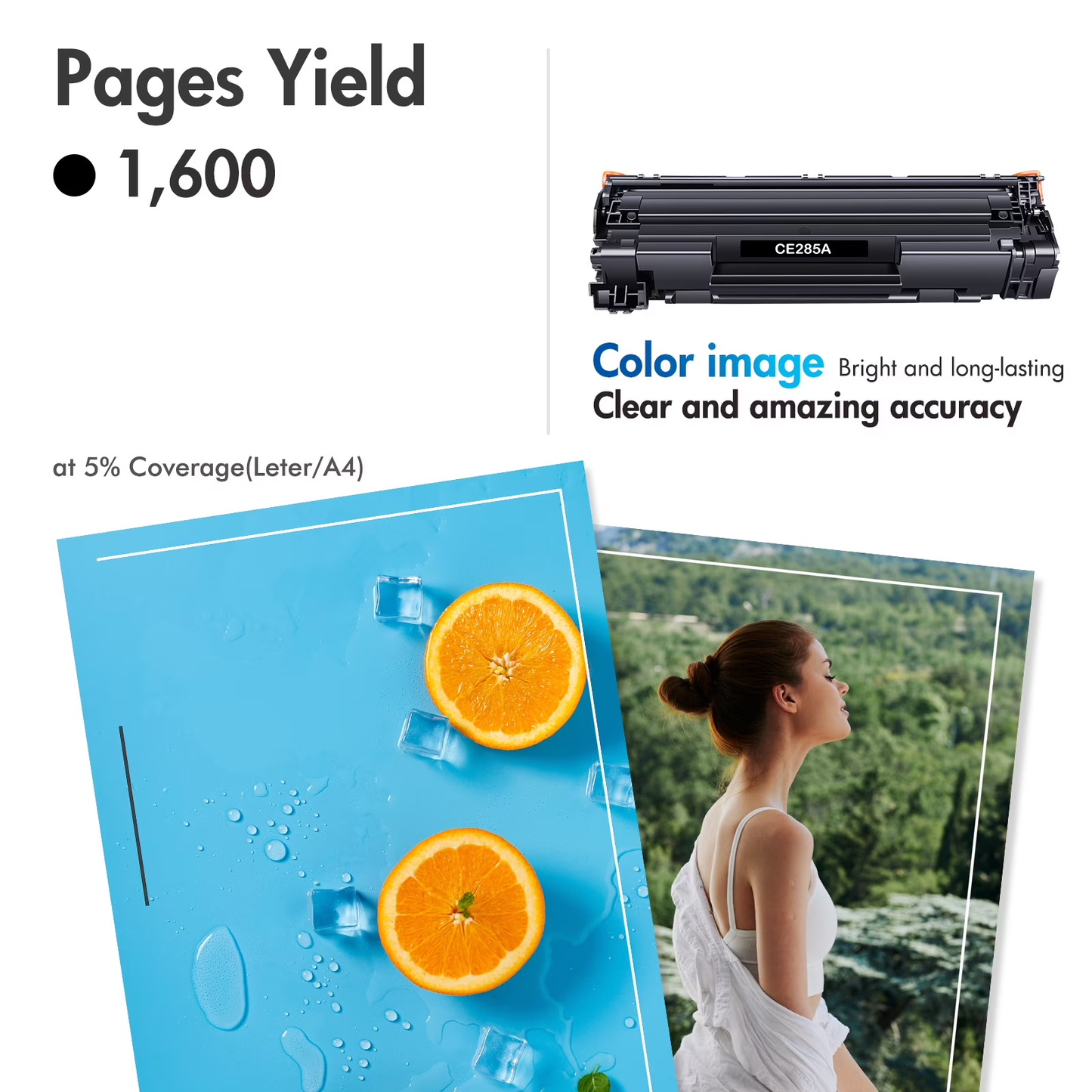 85A Toner Cartridge Black Compatible for HP 85A CE285A (CE285D) 285A Laserjet Pro P1102w M1212nf MFP P1102 P1102whp M1217nfw M1132 1102w M1212 M1217 Printer Ink (Black, 2-Pack, CE285AT1)