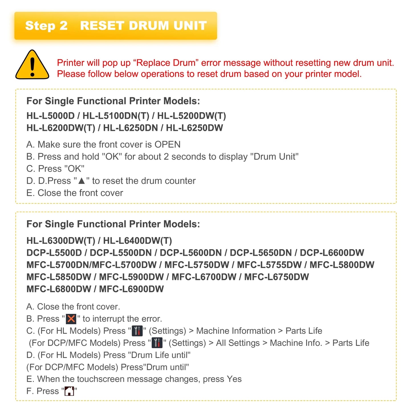 DR820 Brother Drum Replacement for Brother DR-820 Drum Unit Black for Brother HL-L6200dw MFC-L5850DW HL-L6200DW HLL6200DW L6200DW MFC-L5900DW MFC-L5700DW HL-L5200DW L5200DWT Printer Drum Unit 2-PACK
