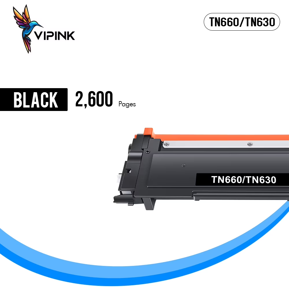 VIPink TN660 TN630 Toner Cartridge Compatible for Brother TN-660 TN660 TN 660 630 TN-630 HL-L2300D HL-L2360DW HL-L2320D HL-L2380DW DCP-L2520DW DCP-L2540DW MFC-L2720DW Printer Ink (Black, 1-Pack)