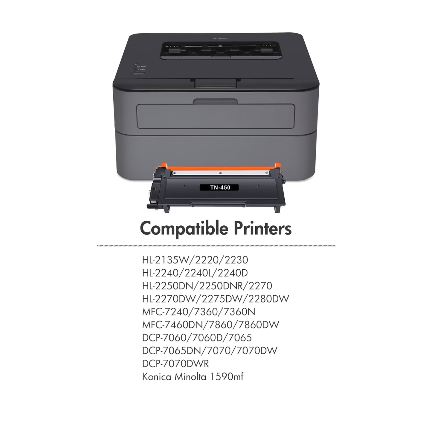 TN450 Toner Cartridge Compatible for Brother TN450 TN-450 TN420 TN-420 for HL-2270DW HL-2280DW HL-2240 MFC-7860DW MFC-7360N DCP-7065DN MFC-7860DW Printer Ink (4-Pack, Black)
