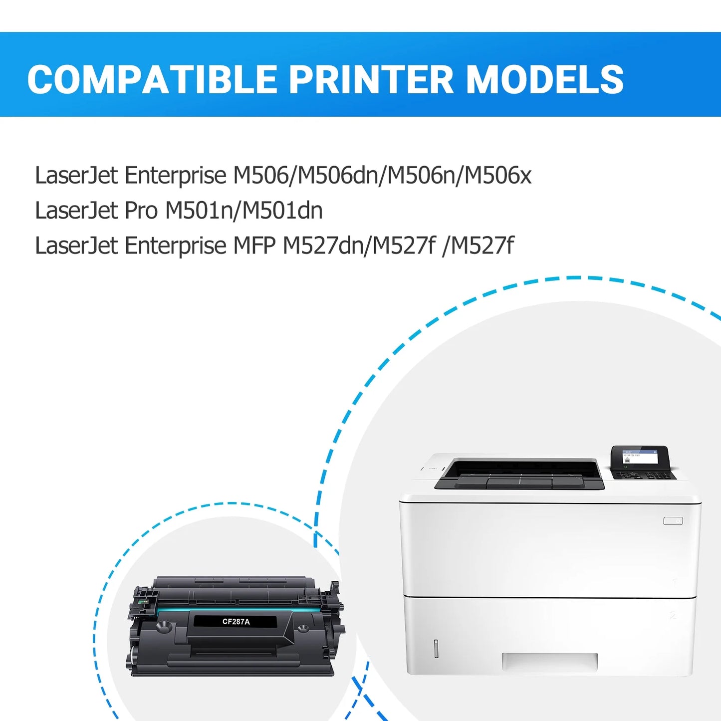 87A Toner Cartridge Compatible for HP 87A CF287A 87X CF287X LaserJet Enterprise M506 M506dn M506n M506x Pro M501 M501dn M527 M527dn Printer Ink (Black, 2-Pack)