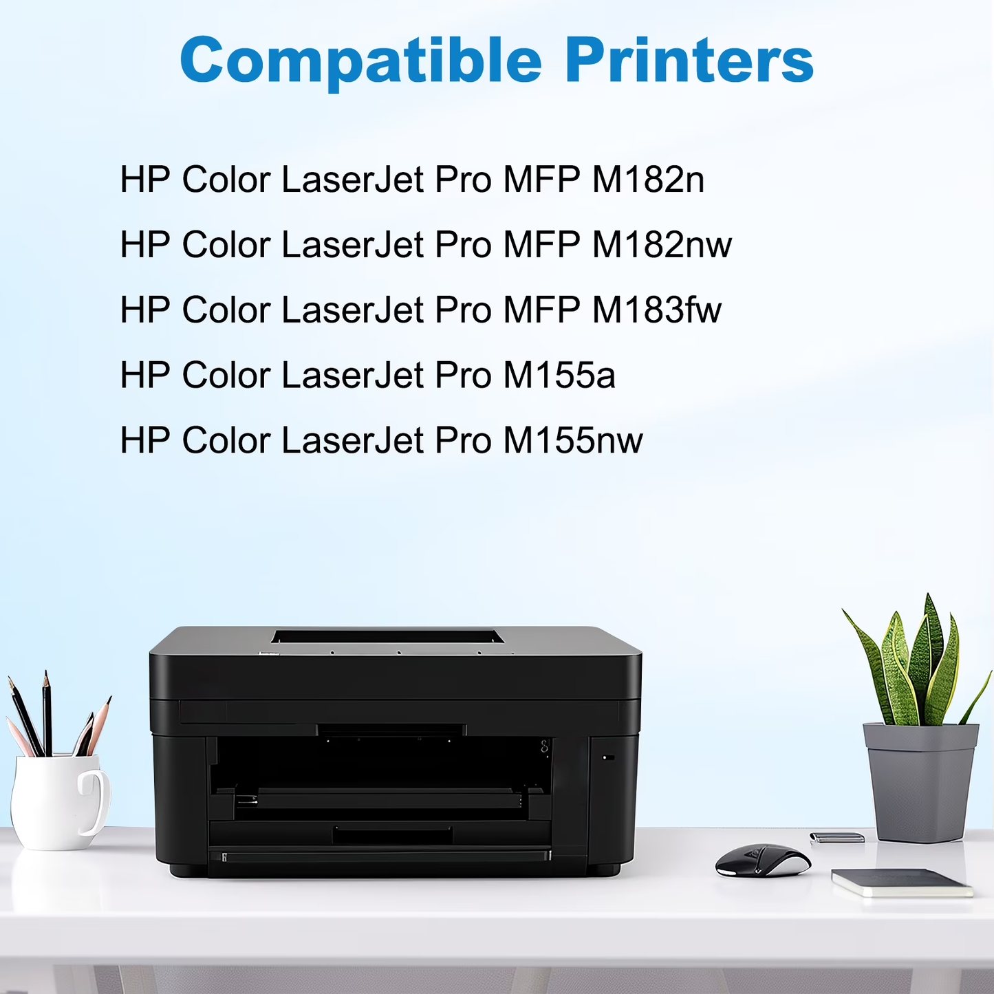 215A Toner Cartridges With Chip Compatible for 215A W2310A Color Pro MFP M182nw Laserjet MFP M183fw M182 M183 M155 Printers Ink, Pack of 4
