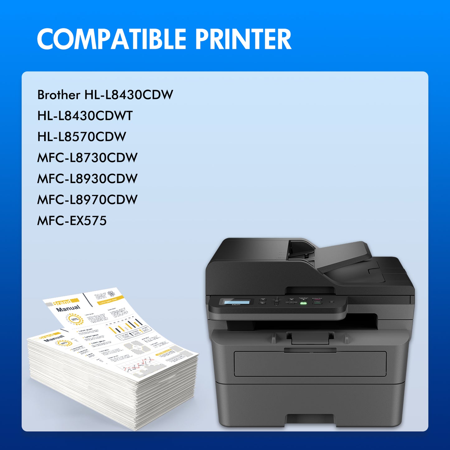 TN635XL TN-635XL High Yield Toner Cartridge Compatible for Brother TN 635XL TN635XL for Brother HL-L8430CDW L8430CDWT L8570CDW MFC-L8730CDW L8930CDW Printer (Black, Cyan, Magenta, Yellow 4-pack)