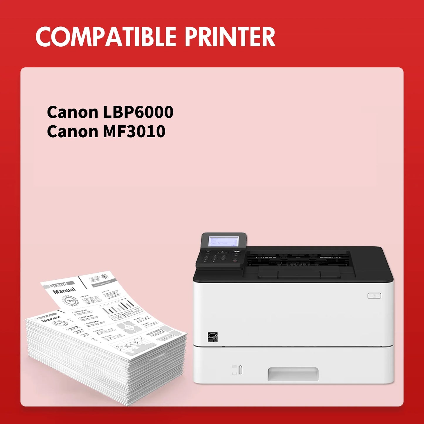 125 Black Toner Cartridge Compatible for Canon Cartridge 125 CRG125 CRG-125 used for Canon Imageclass mf3010 lbp6000 Printer Ink (2-Pack 3484B001)
