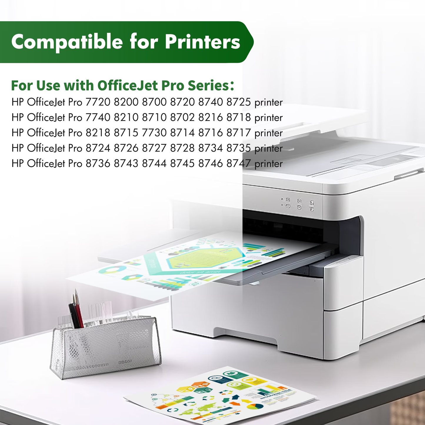 952 XL Ink Cartridge 4 Pack Compatible for HP 952 Ink 952XL for Officejet Pro 7740 8710 8720 8715 8210 Printer Ink 952 Combo pack