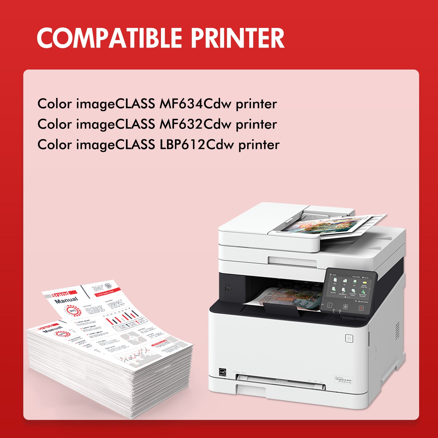 Cartridge 045 045H Compatible CRG 045 045H Toner Cartridge Replacement for Canon 045 045H MF634Cdw Toner for Canon Color ImageCLASS MF634Cdw MF632Cdw LBP612Cdw MF632 LBP612 Ink Printer * 4 PACK