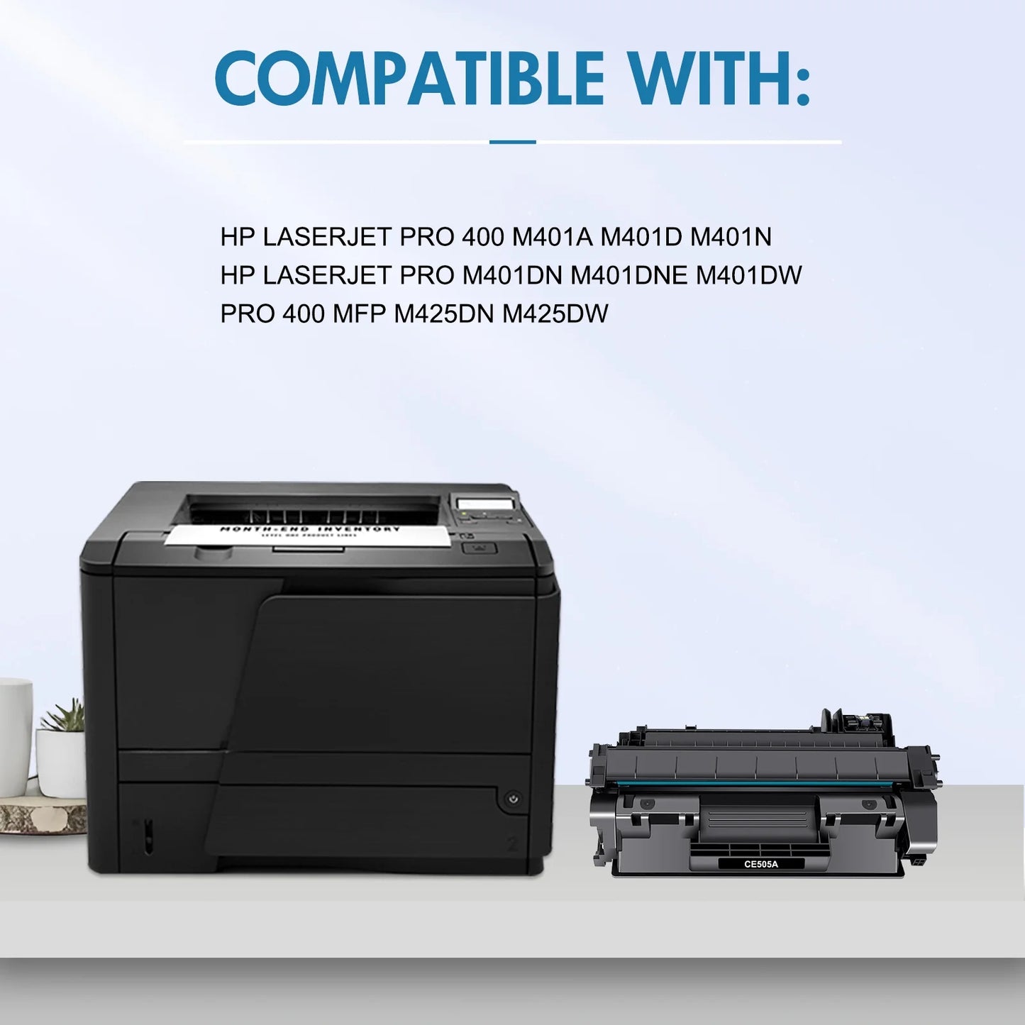 80A Toner Cartridges Black Compatible for HP 80A CF280A M401DN 80X CF280X Laserjet Pro 400 M401DN M401N M401DNE MFP M425DN M425DW M401 M425 Printer Ink 2-Pack | CF280AD1