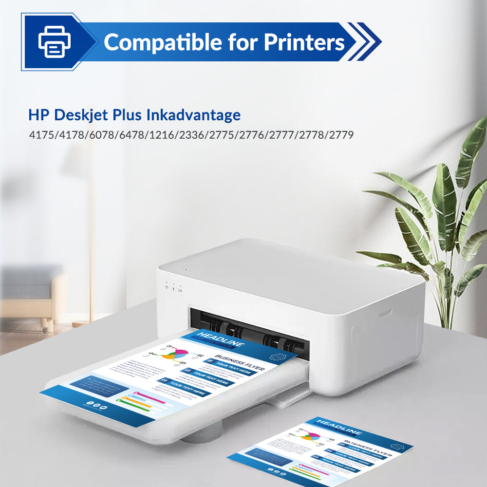 67XL Black Ink Cartridge Compatible for HP 67 67XL Ink Cartridge for DeskJet 2775 2776 2777 2778 2779 6078 6478 Printer (2 Pack)