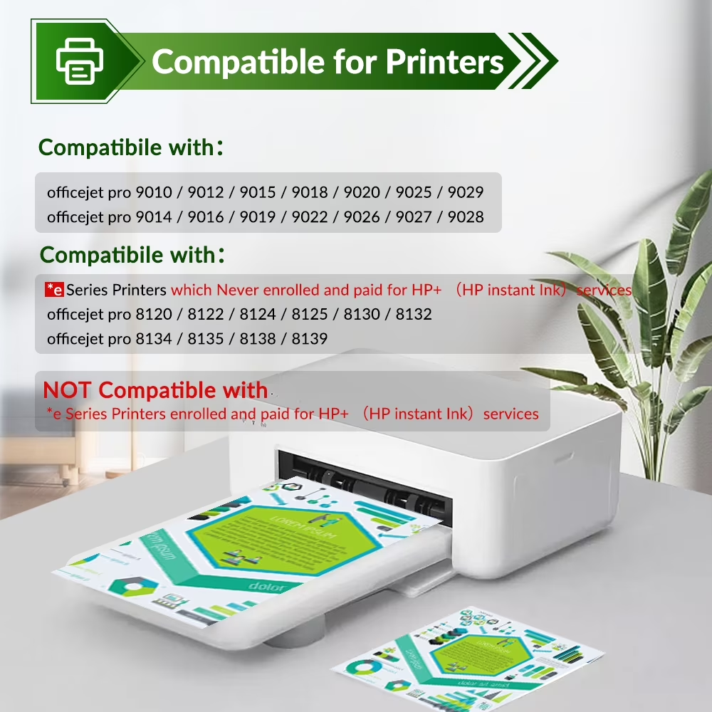 962 962XL Ink Cartridges Compatible for 962XL 962 4 Pack for OfficeJet Pro 9015 9020 9018 9025 9010 9018 9019 Printer (Black, Cyan, Magenta, Yellow)