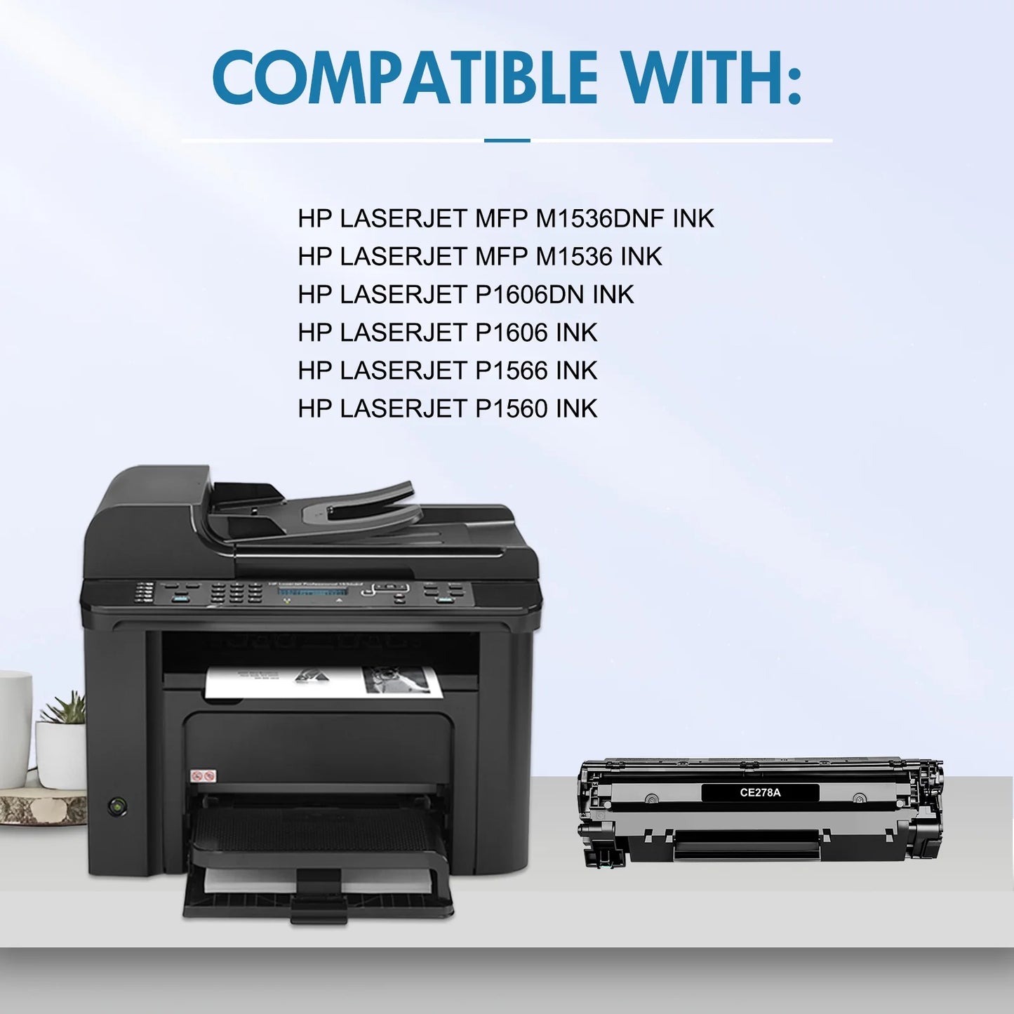 78a Toner Cartridge Compatible for HP 78A CE278A 278A 1606dn Laserjet M1536dnf MFP 1536dnf Pro P1606 P1566 P1560 M1536 Print Ink (Black | 2-Pack CE278D)