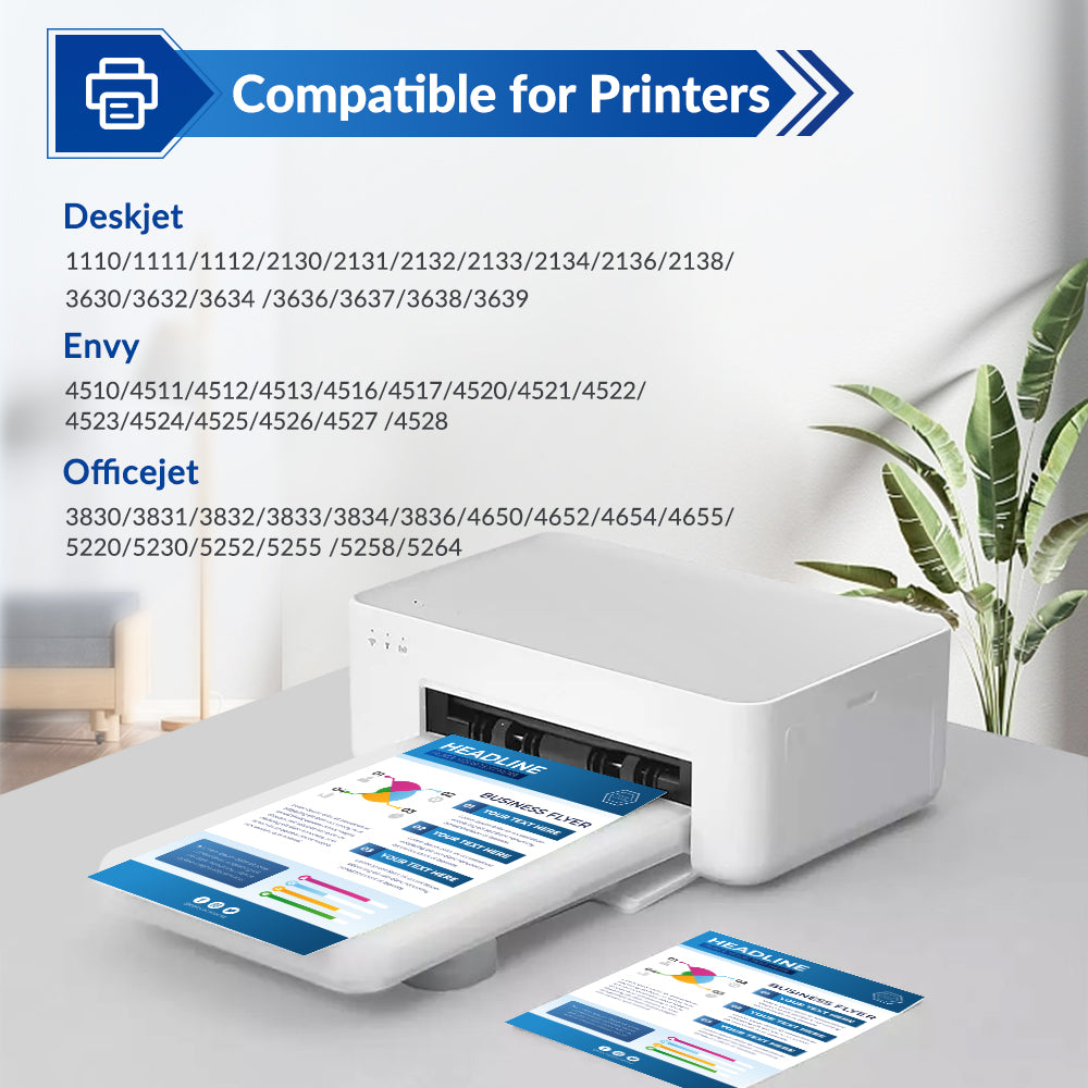 Tri-color 63XL Ink Cartridge 63XL 63 Ink Cartridges for Officejet 3830 4650 5255 3832 Envy 4520 4512 4516 Deskjet 1112 3630 3634 3639 2132 Ink Printer (1 Tri-color)