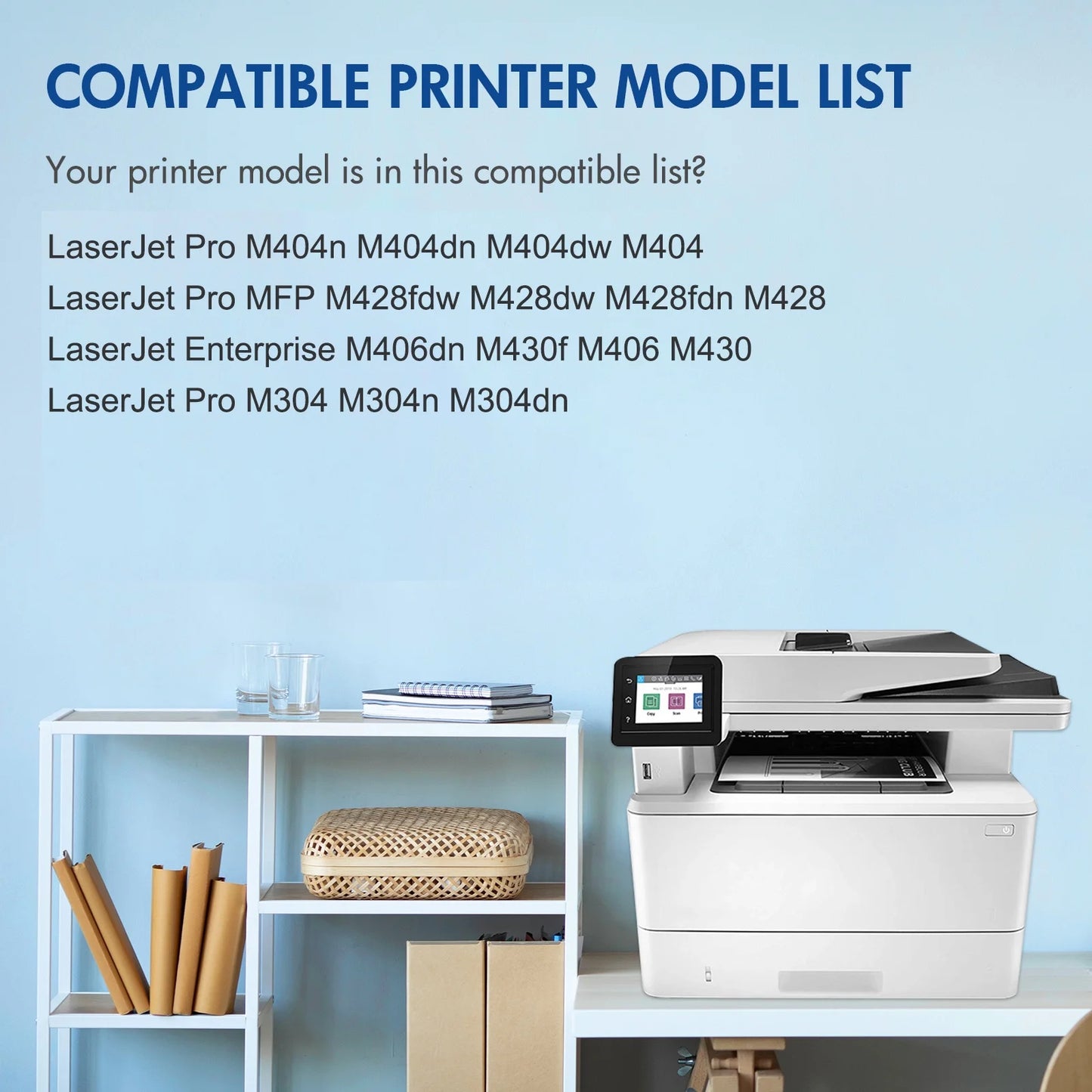 58A Toner Cartridges Black (NO-CHIP) Compatible for HP 58A CF258A 58X CF258X 258A M404n M404dn M406dn M428fdn M428fdw M428dw M430f M404 M428 Printers | 2-Pack