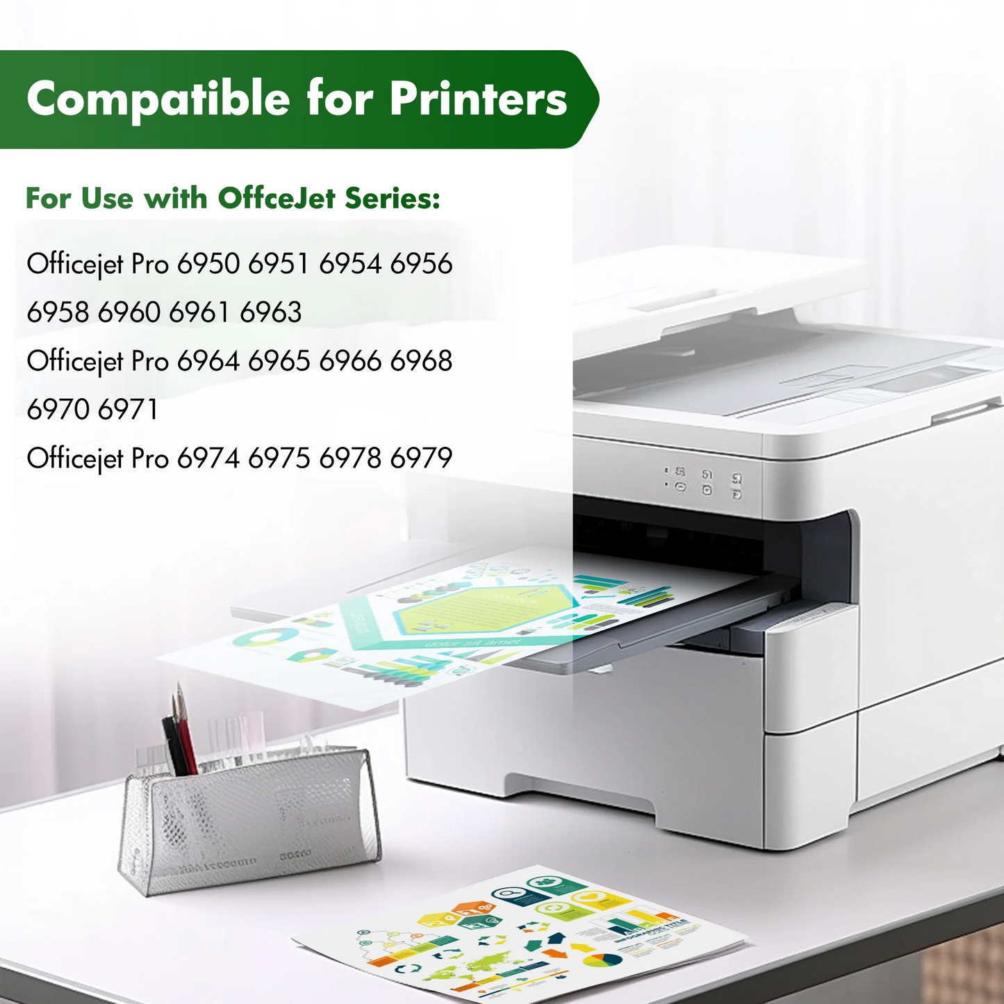 902XL Ink Cartridge Compatible for HP 902 XL Ink Cartridges Compatible with Officejet Pro 6978 6960 6958 6970 6968 6962 6975 6950 6954 Printer (Blakc,Cyan,Magenta,Yellow)