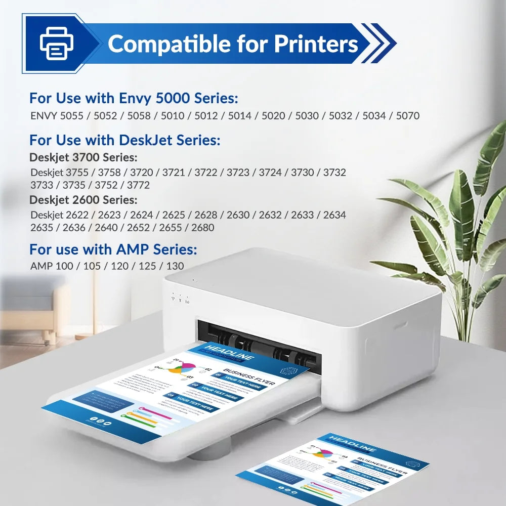 65XL Ink Cartridge Compatible for HP 65 Work for DeskJet 3755 3700 2600 3700 3772 2652 3752 2622 2624 Envy 5055 5000 5058 Printer (Black, 2-Pack)