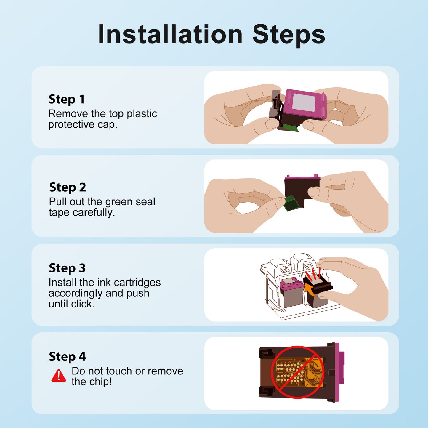 65 65XL Ink Cartridges Compatible for HP 65XL 65 1 Pack Black Ink for Envy 5055 5052 5058 Deskjet 3755 2655 2652 3722 2622 2624 2620 (1 Black)