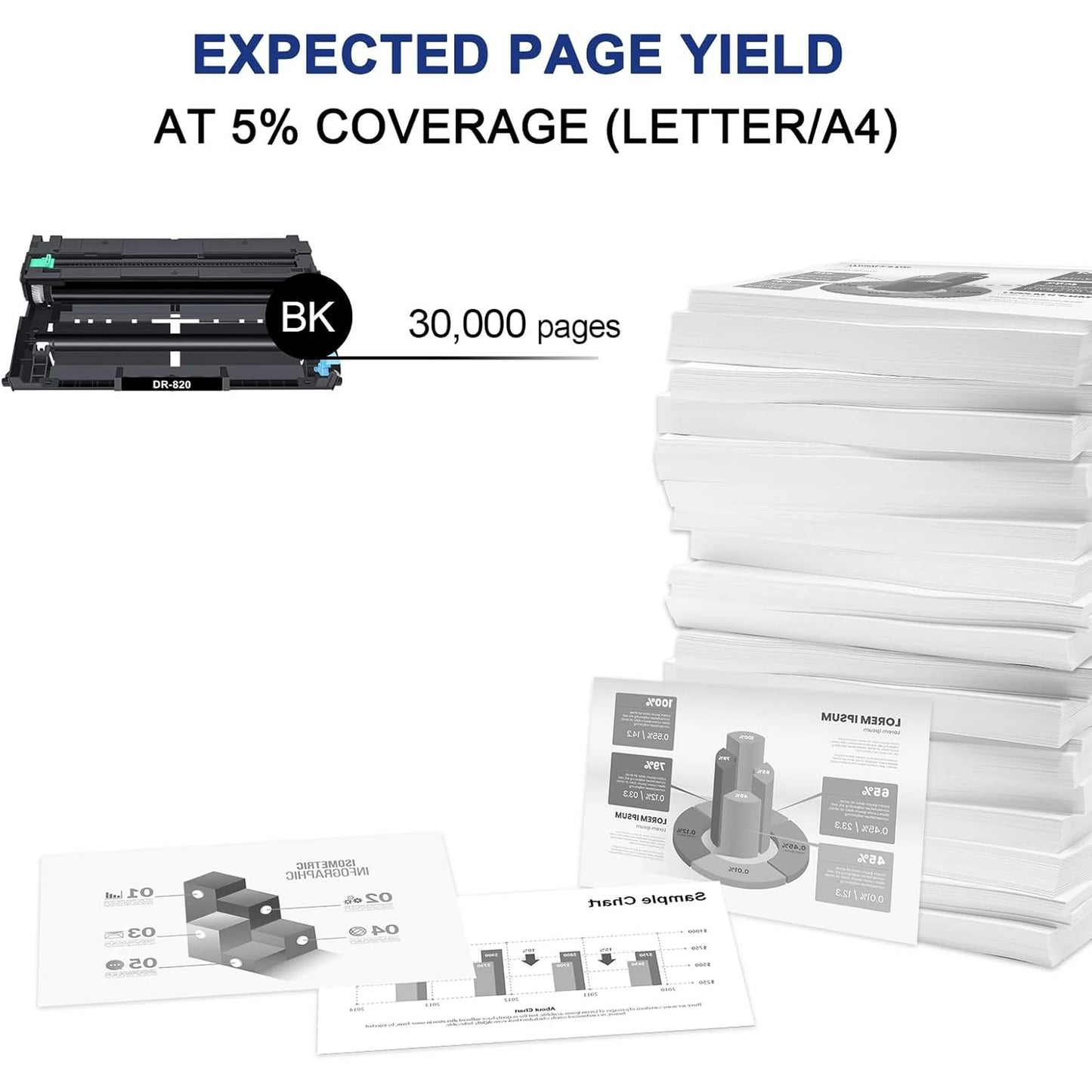Colorich Compatible Drum Unit for Brother DR820 DR-820 DR 820 HL-L6200DW MFC-L5850DW MFC-L5900DW MFC-L6700DW MFC-L5800DW HLL6200DW HL-L5200DW HLL5100DN Printer (Black, 4-Pack)