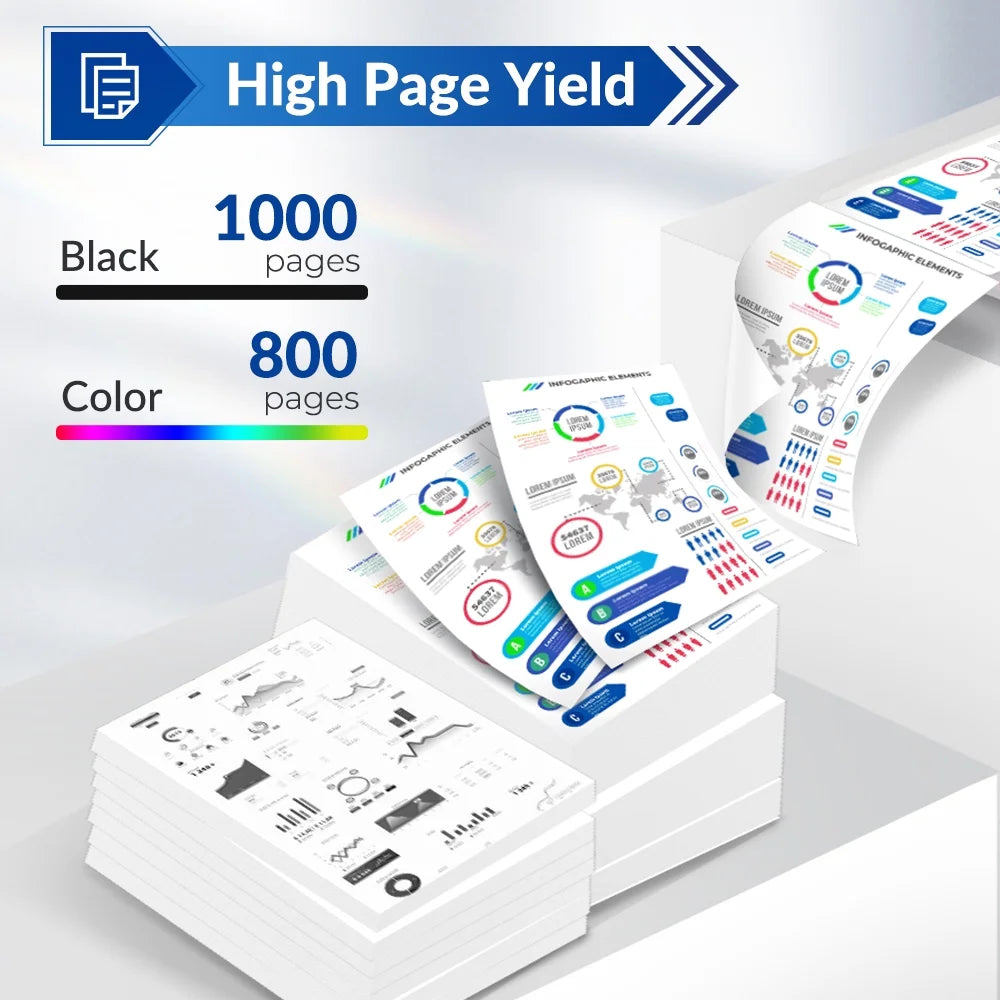 923 923XL 923e Ink Cartridge Compatible for HP 923 923e OfficeJet Pro 8130 8135e 8138e 8139e 8120 8122e OfficeJet 8124e 8125e 8132e 8134e Printer Black Cyan Magenta Yellow (4-Pack)