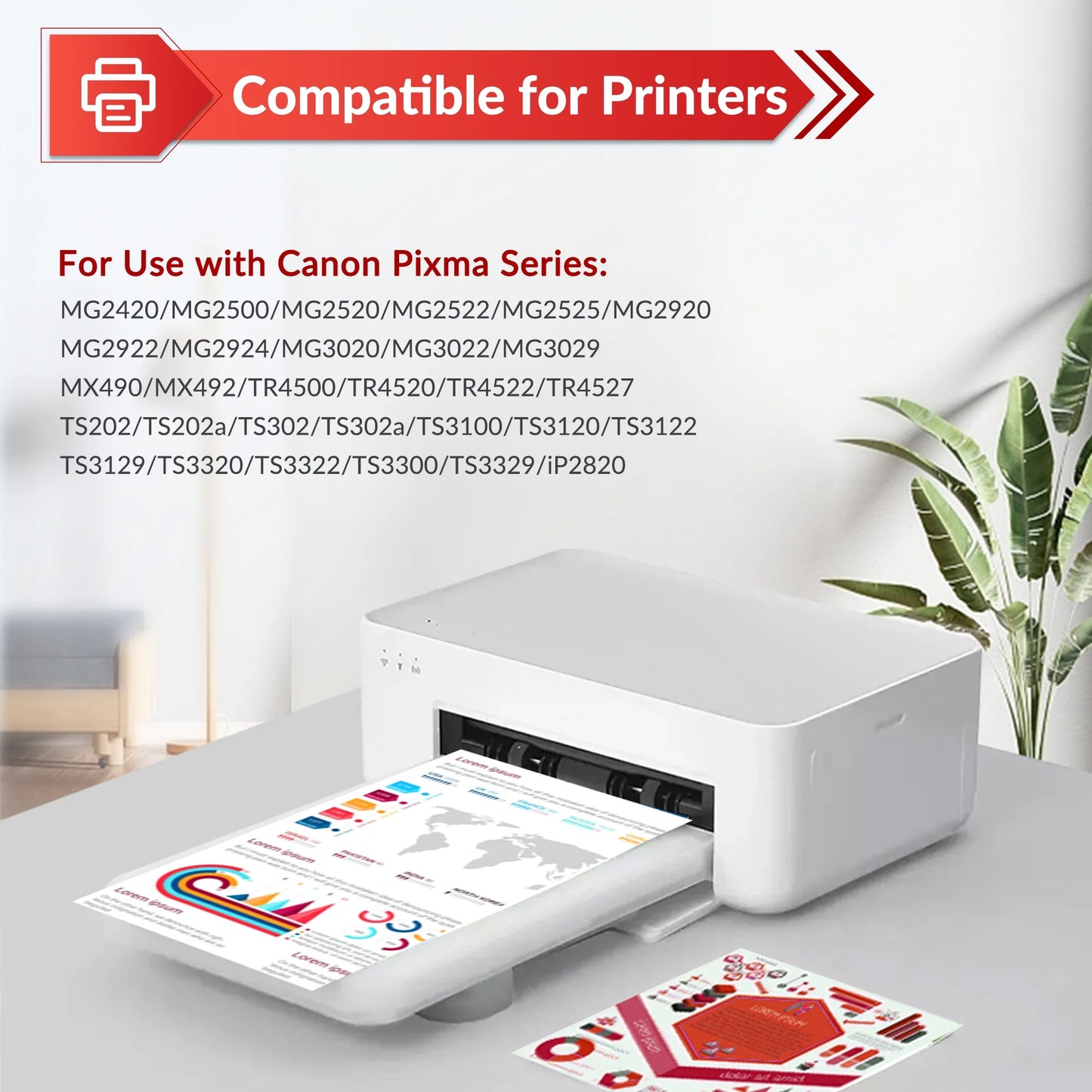 245XL 246XL Ink Cartridge Black and Color Combo Pack Compatable for Canon PG-245 CL-246 245XL 246XL Used with PIXMA MX490 MX492 PIXMA MG2522 TS3100 PIXMA TR4500 TR4520 TR4522 Printers