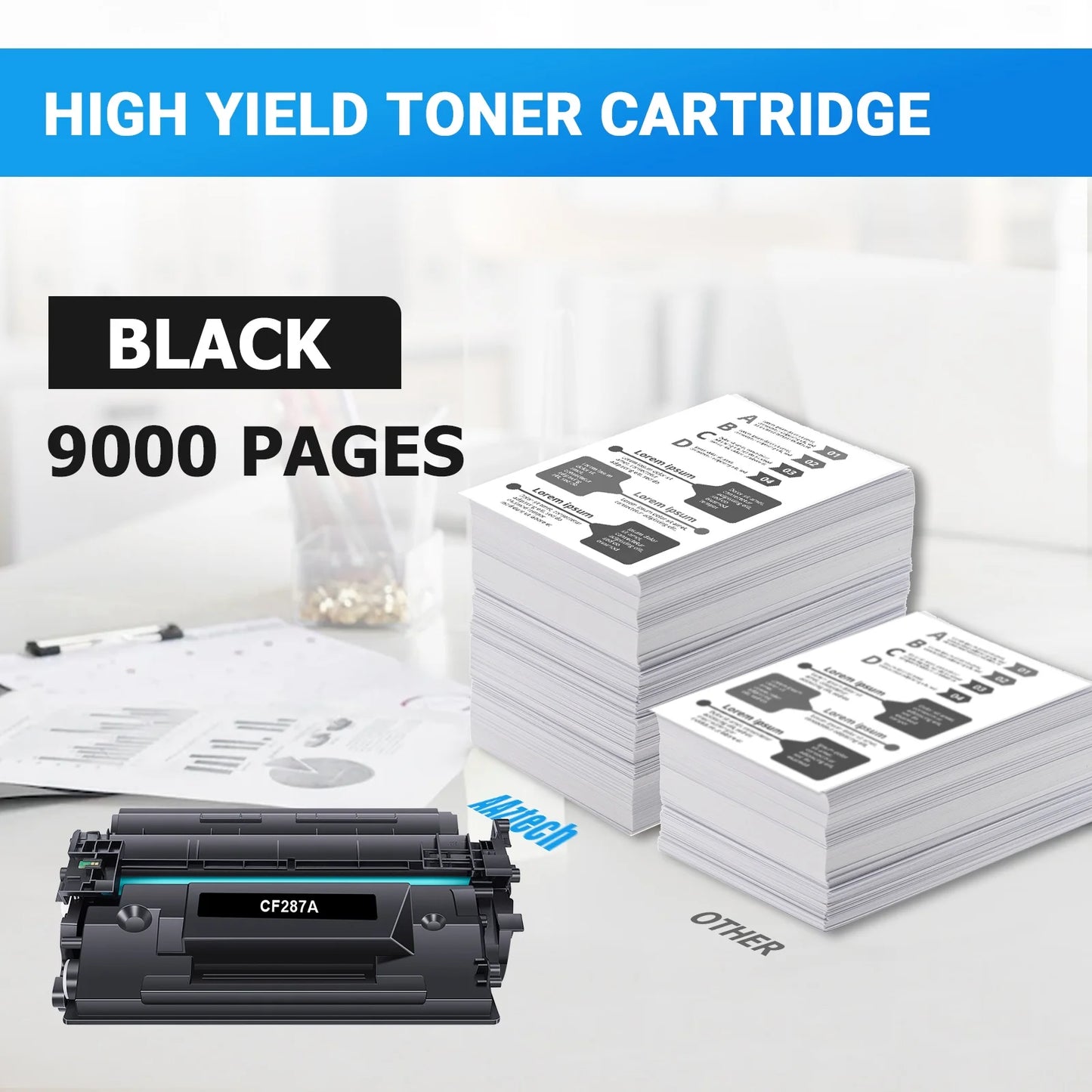 87A Toner Cartridge Compatible for HP 87A CF287A 87X CF287X LaserJet Enterprise M506 M506dn M506n M506x Pro M501 M501dn M527 M527dn Printer Ink (Black, 2-Pack)