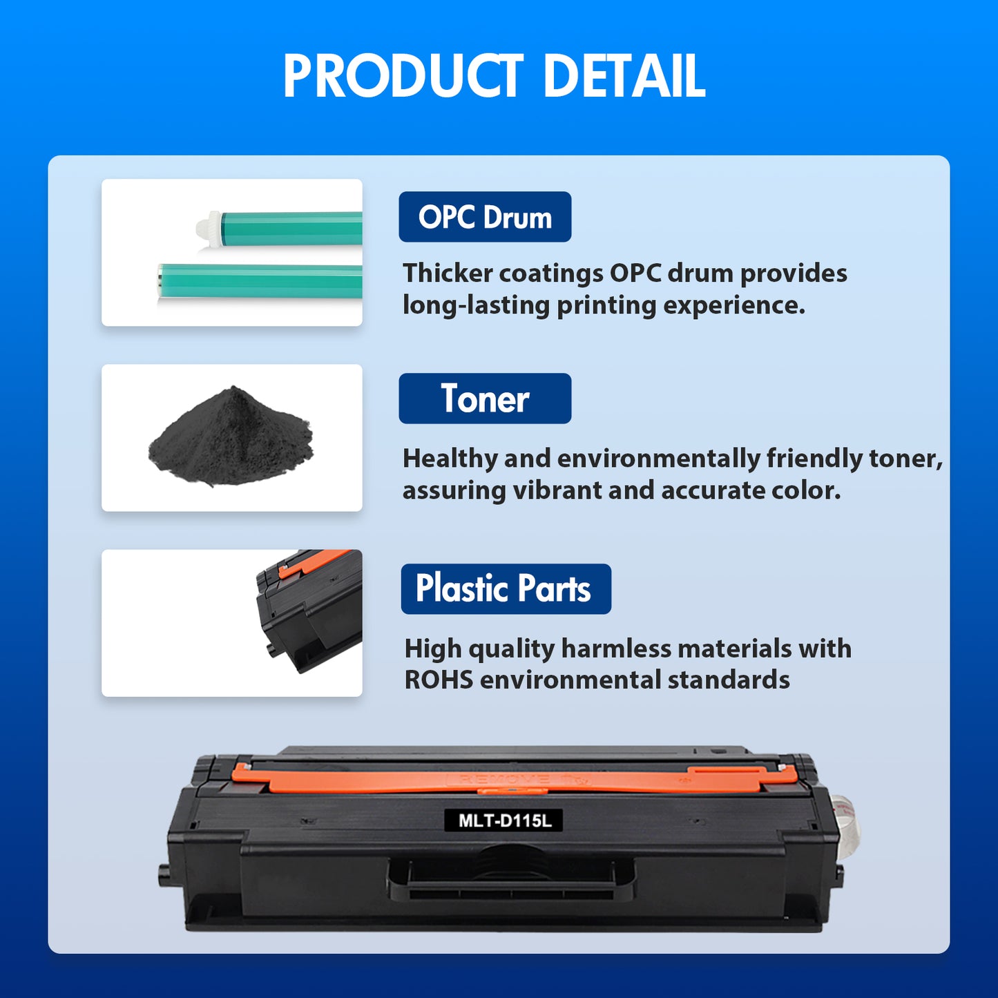 115L MLT-D115L D115L 4-Pack Toner Cartridge Compatible for Samsung Xpress 115L SL-M2830DW SL-M2880FW SL-M2670 SL-M2620 SL-2620ND SL-2820DW SL-2820ND M2670FN M2670N M2870FD M2870FW