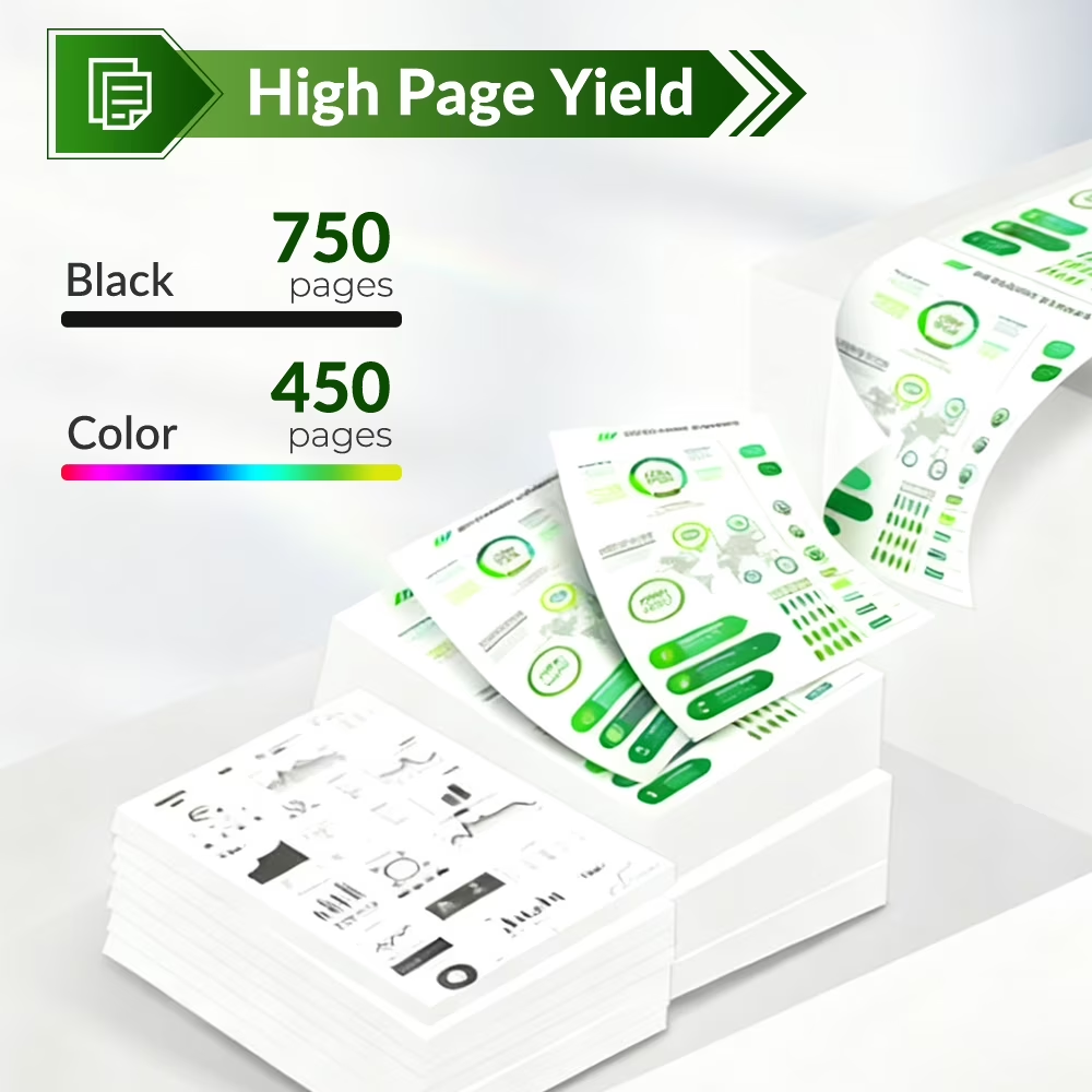 67XL Ink Cartridge 2 Pack Black Tri-Color Compatible for HP 67 67XL Ink DeskJet 2742e ENVY 6458e Printer