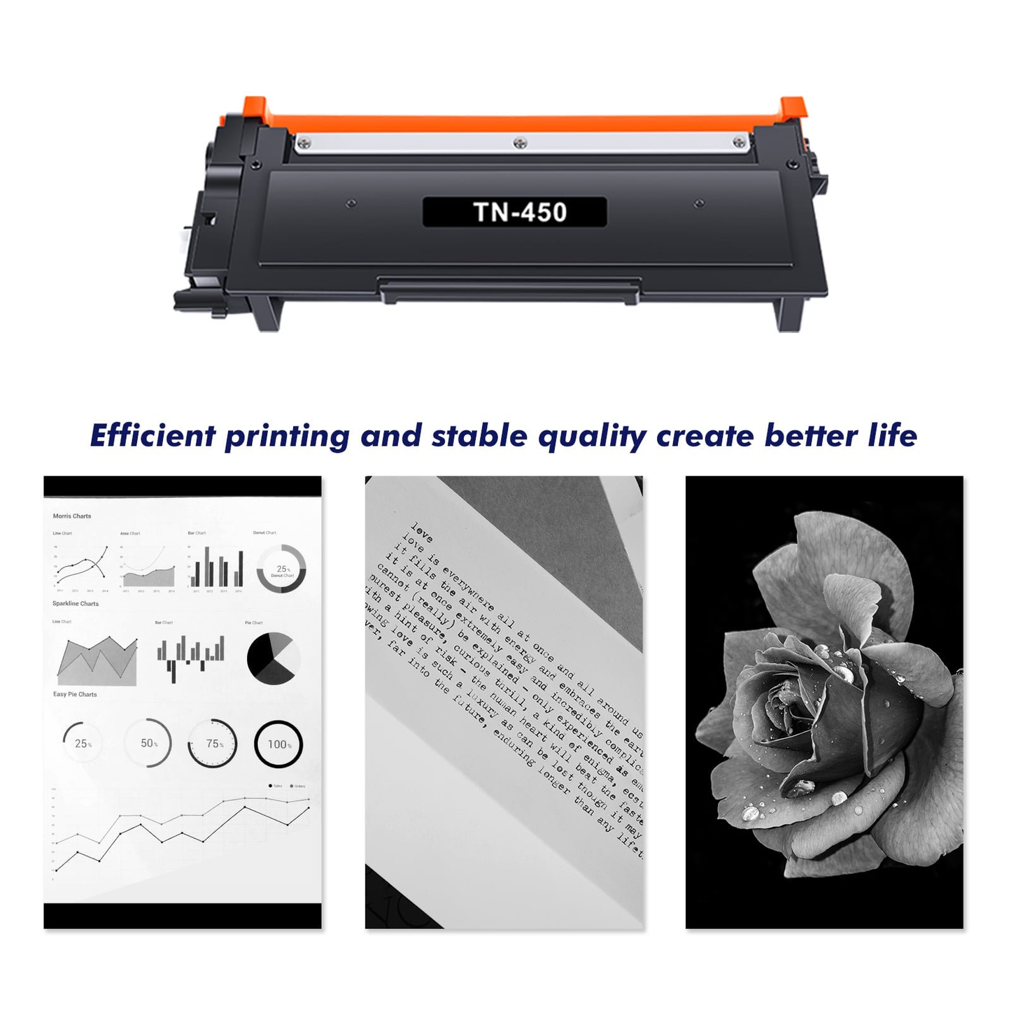 TN450 Toner Cartridge Compatible for Brother TN450 TN-450 TN420 TN-420 for HL-2270DW HL-2280DW HL-2240 MFC-7860DW MFC-7360N DCP-7065DN MFC-7860DW Printer Ink (4-Pack, Black)
