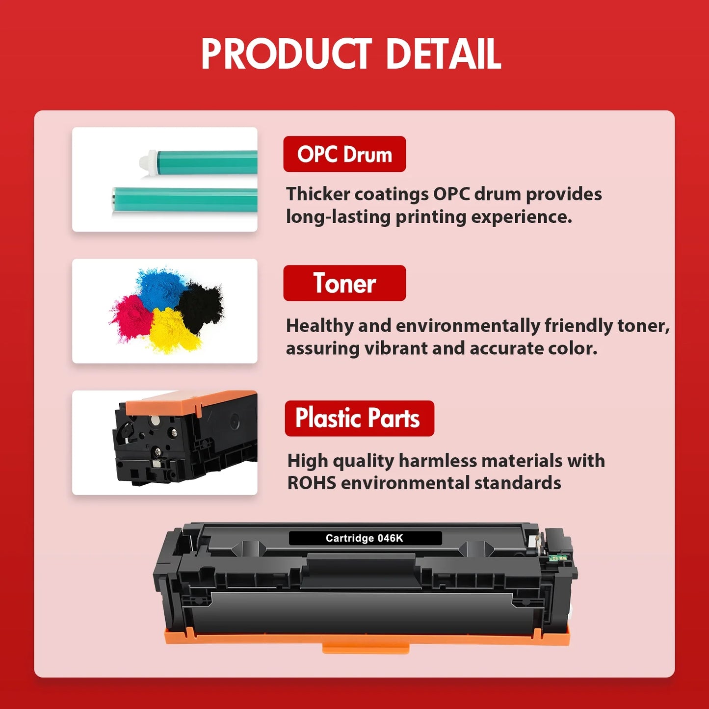 046 046H MF733Cdw Toner Cartridge Compatible for Canon 046 046H CRG-046 Color ImageCLASS MF733Cdw MF731Cdw MF735Cdw LBP654Cdw MF733 Printer Ink (Black Cyan Yellow Magenta 4-Pack)