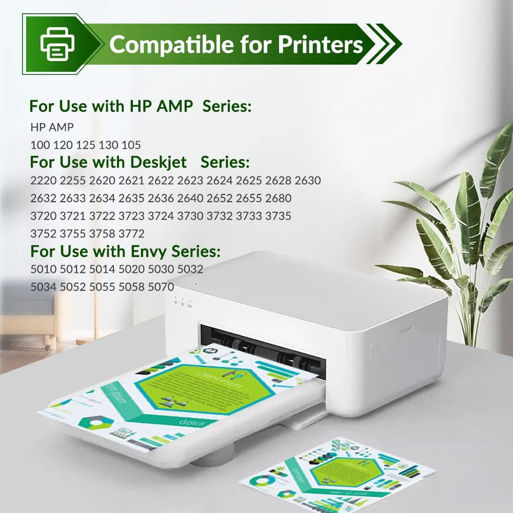 65XL Ink Cartridges Compatible for HP 65 XL Black Ink Cartridge for Deskjet 3755 3752 3772 2622 ENVY 5052 5055 Printer (2 Black)