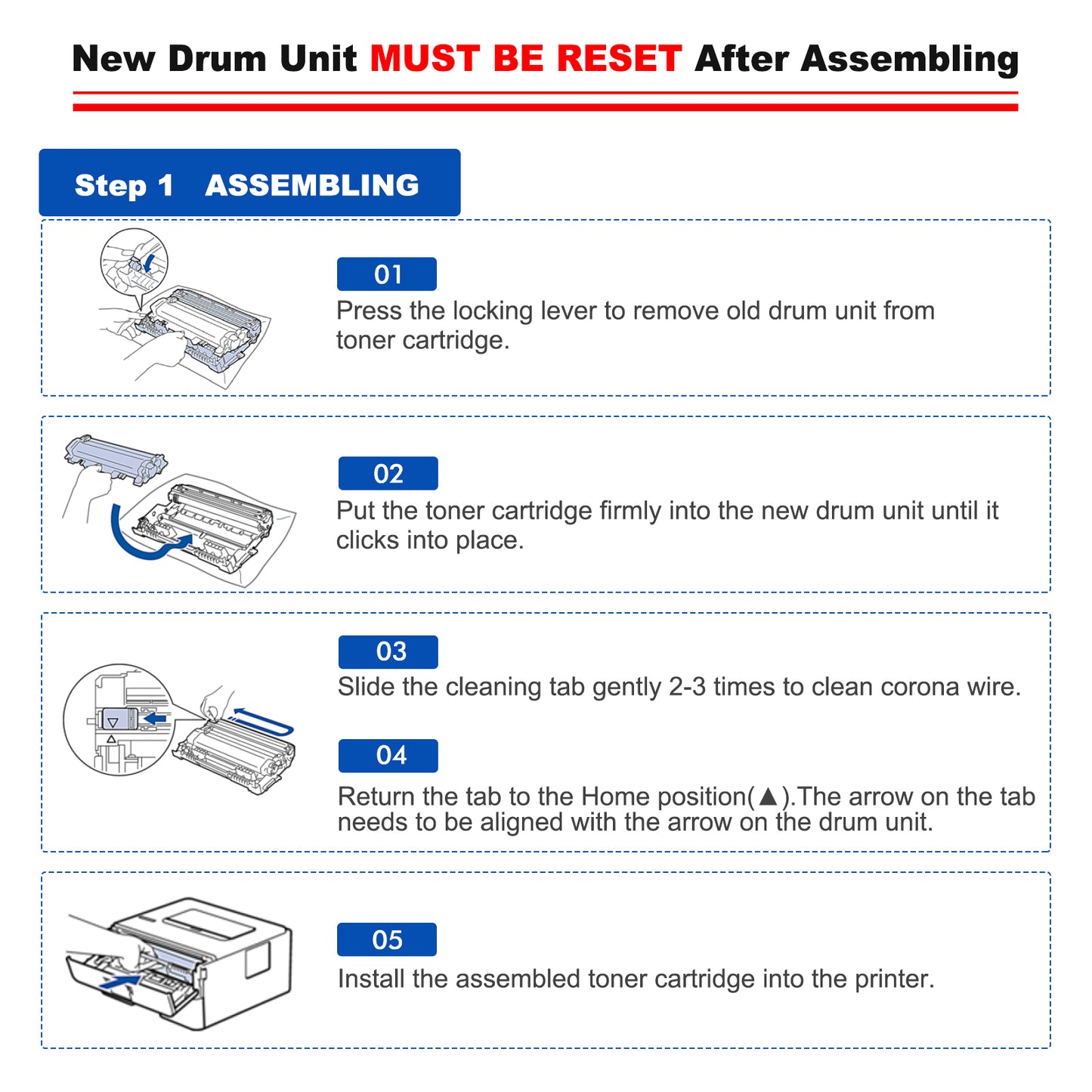 DR830 Drum Unit 2 Pack Black Compatible Replacement for Brother DR-830 DR 830 to Use with HL-L2405W DCP-L2640DW HL-L2460DW HL-L2460DWL HL-L2460DW HL-L2480DW Printer (NOT Toner)