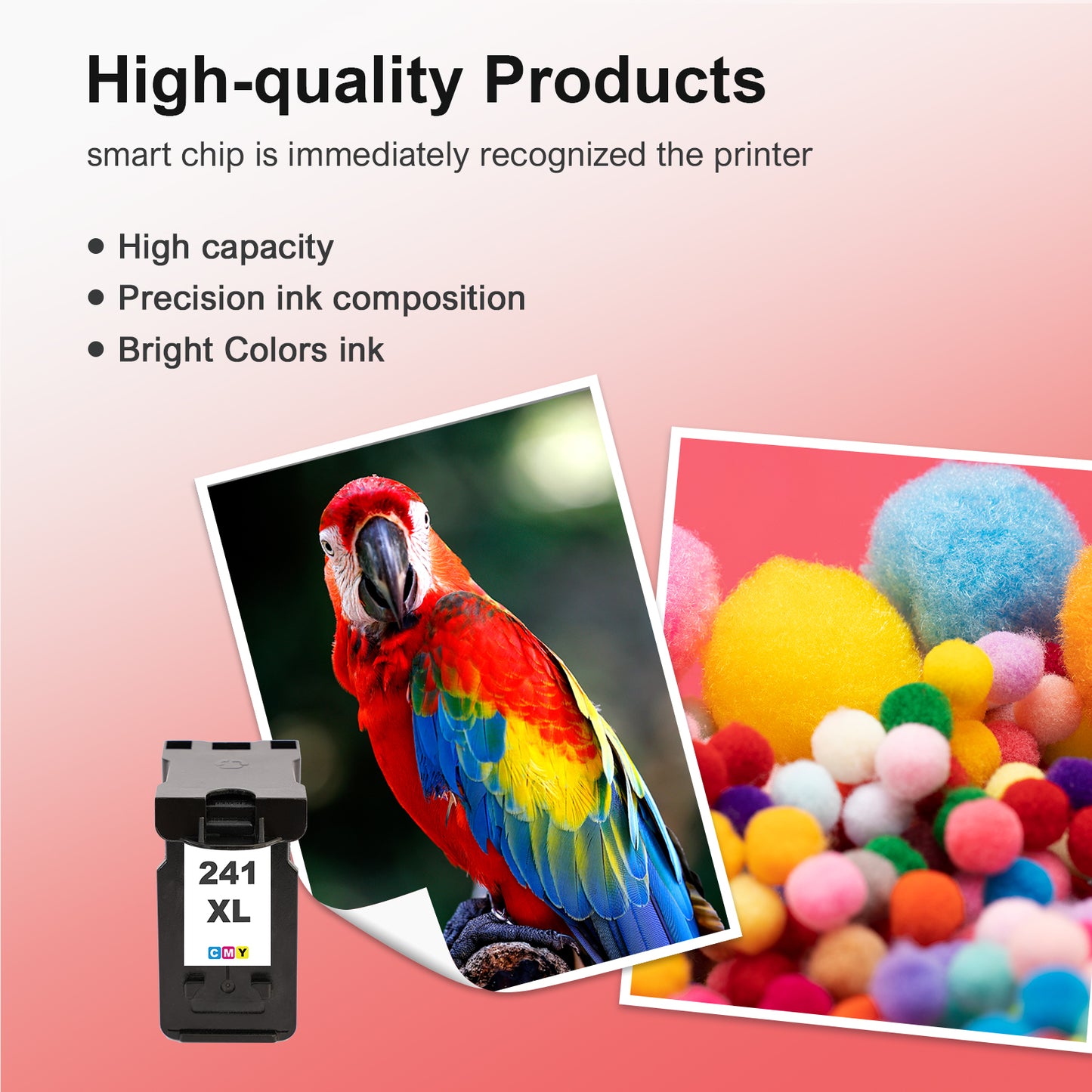 241 241XL Ink Cartridge Compatible for Canon 241XL for PIXMA MG3620 TS5120 MG3520 MG3220 MG2120 MG4220 MX392 MX452 MX522 Printer CL 241xl (1 Pack Tri-color)