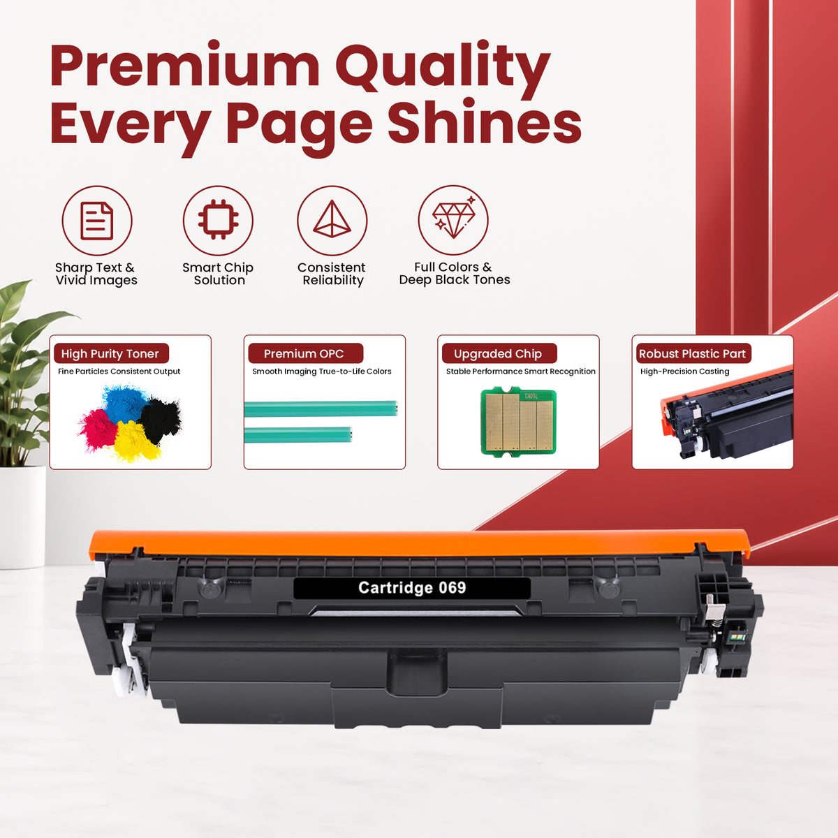 069 069H Toner Cartridge Compatible for Canon 069 069H CRG-069 Toner Cartridge Set Canon imageCLASS MF753Cdw MF751Cdw LBP674Cdw Printer (Black Cyan Magenta Yellow, 4-Pack)