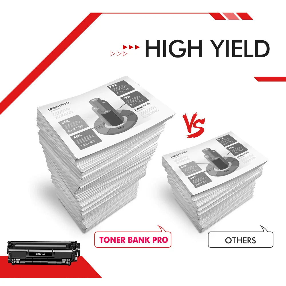 4-Pack 104 Black Toner Cartridge Compatible for Canon 104 CRG 104 CRG104 FAX-L100 MF4370dn D420 Satera MF4110 MF4270 MF4690 LBP2900 FAX-L140 FAXPHONE L90 ImageCLASS MF4150 MF4350d Printer Ink