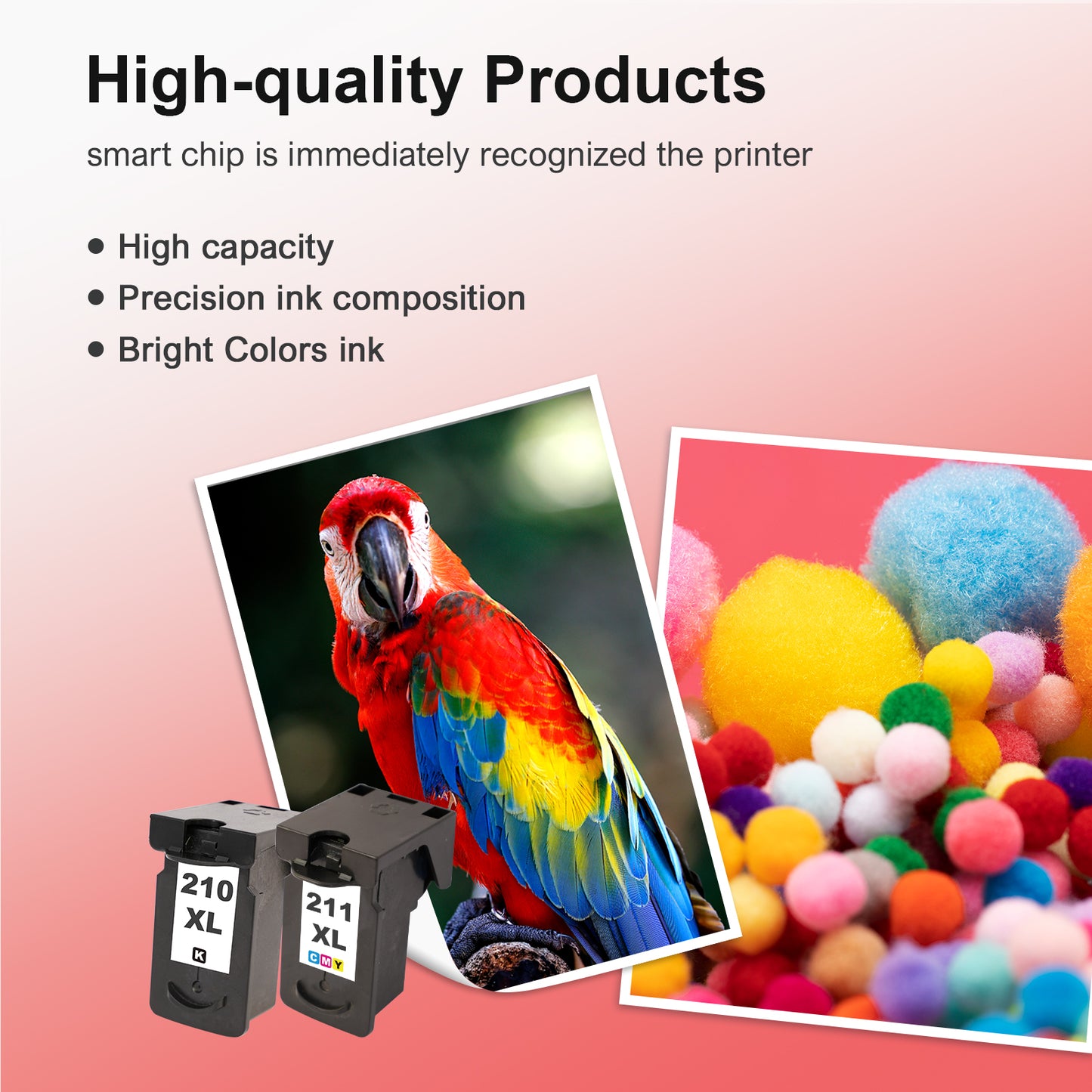 211XL 210XL Ink Cartridges Compatible for Canon 210XL 211XL Combo Pack for PIXMA MX410 IP2700 IP2702 MP240 MP250 MP495 MX340 Printer PG-210XL & CL-211XL (2 Pack, Black, Tri-color)