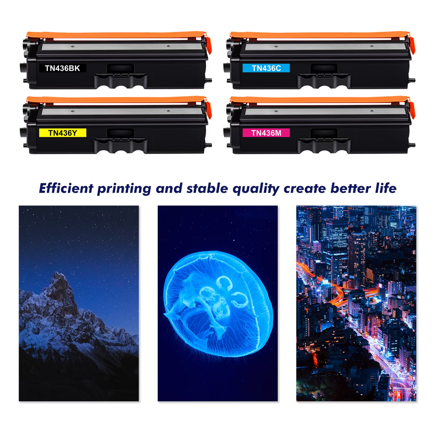 TN436 Toner Cartridge Compatible for Brother TN436 TN-436BK TN433 TN431 HL-L8360CDW L8360CDWT MFC-L8900CDW L9570CDW L9310CDW Printer (Black Cyan Magenta Yellow)