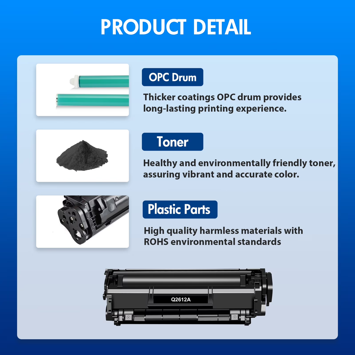 VIPInk 12A Toner Cartridge Black Compatible for 12A Q2612A Laserjet 1020 1022 1012 1010 1015 1018 1022n 1022NW 3015 3030 3020 3050 3052 3055 M1005 M1319 M1319F Printer Ink Q2612D Pack-1 Black