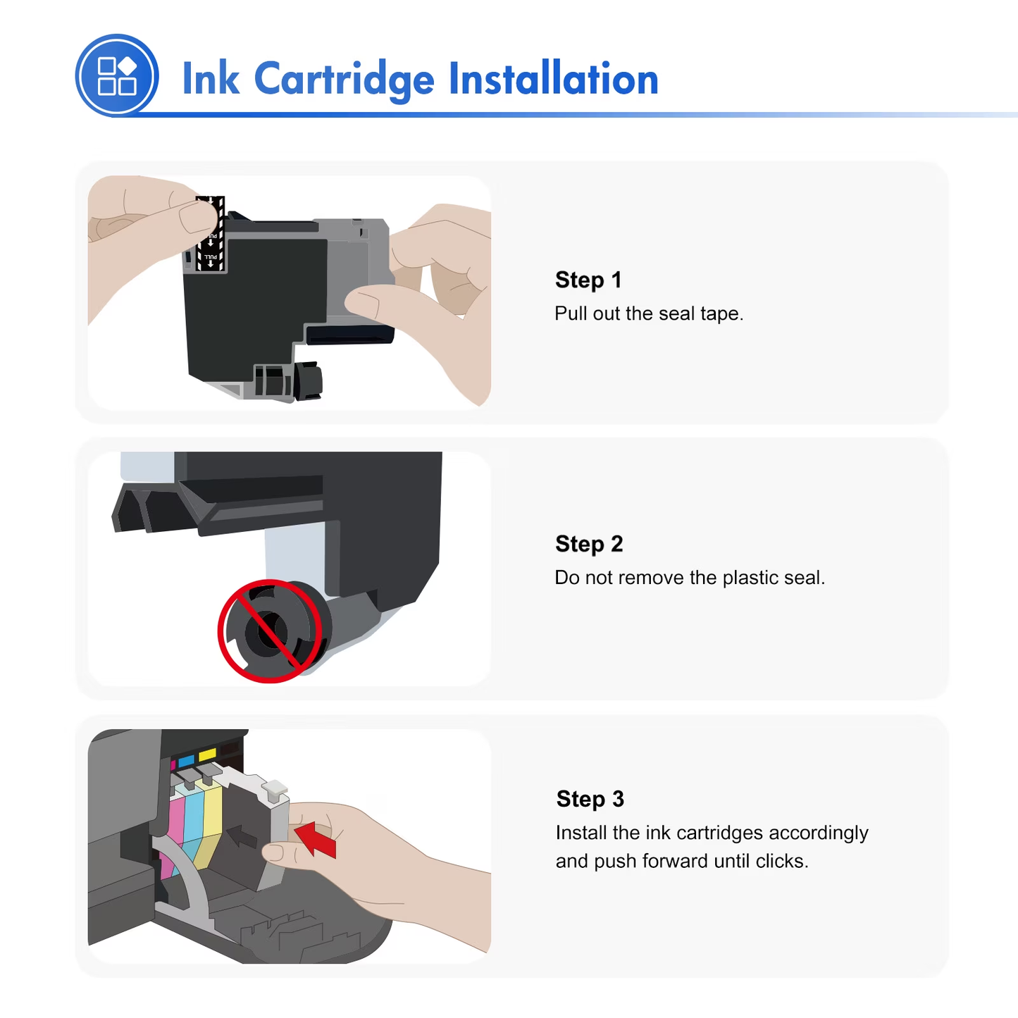 LC501XL LC501 Ink Cartridges High Yield Compatible for Brother LC501 Ink Cartridges LC501XL LC 501 XL Work with Brother MFC-J1360DW MFC-J1410DW MFC-J1260W Printer Ink (Black Cyan Magenta Yellow, 4P)