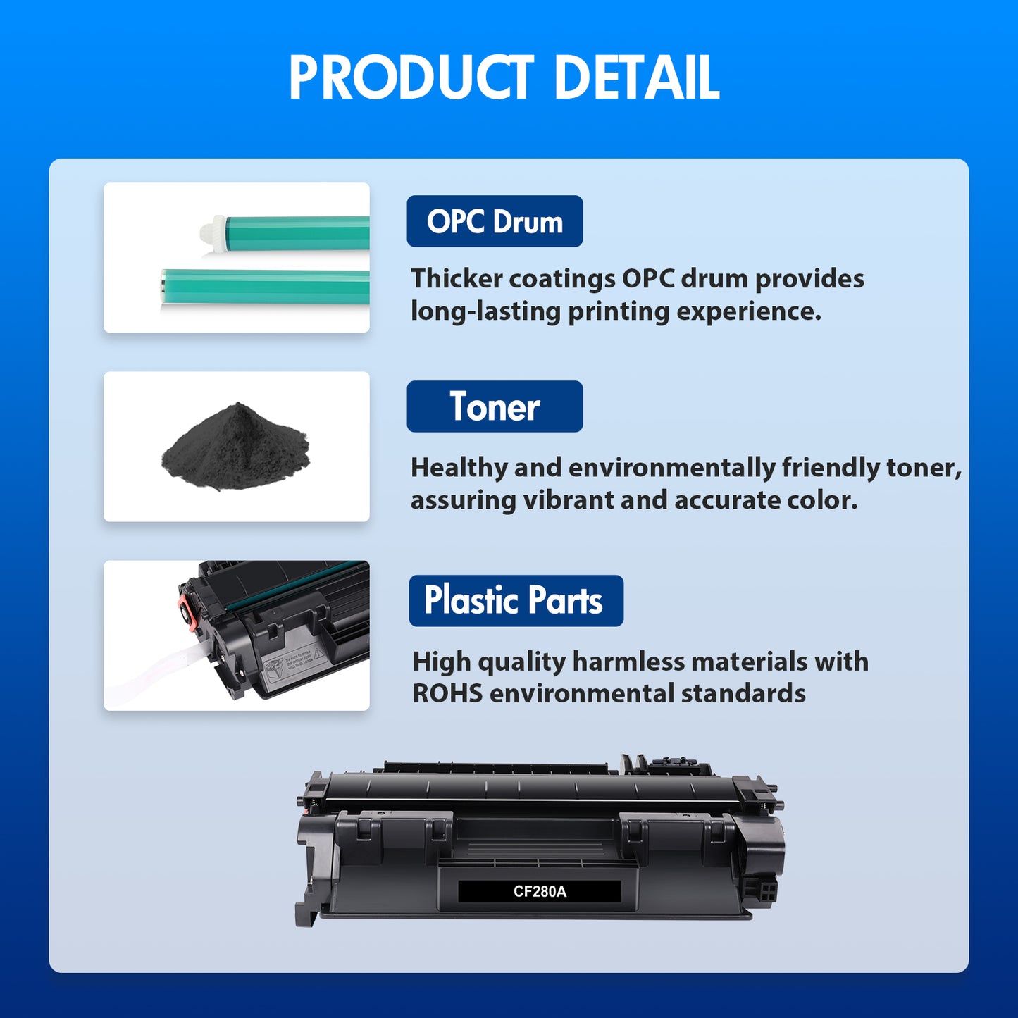 80A Toner Cartridges 2-Pack Compatible for HP 80A 80X CF280A CF280X LaserJet Pro 400 M401a M401d M401n M401dn M401dne M401dw MFP M425dn M425dw Printer Ink Black