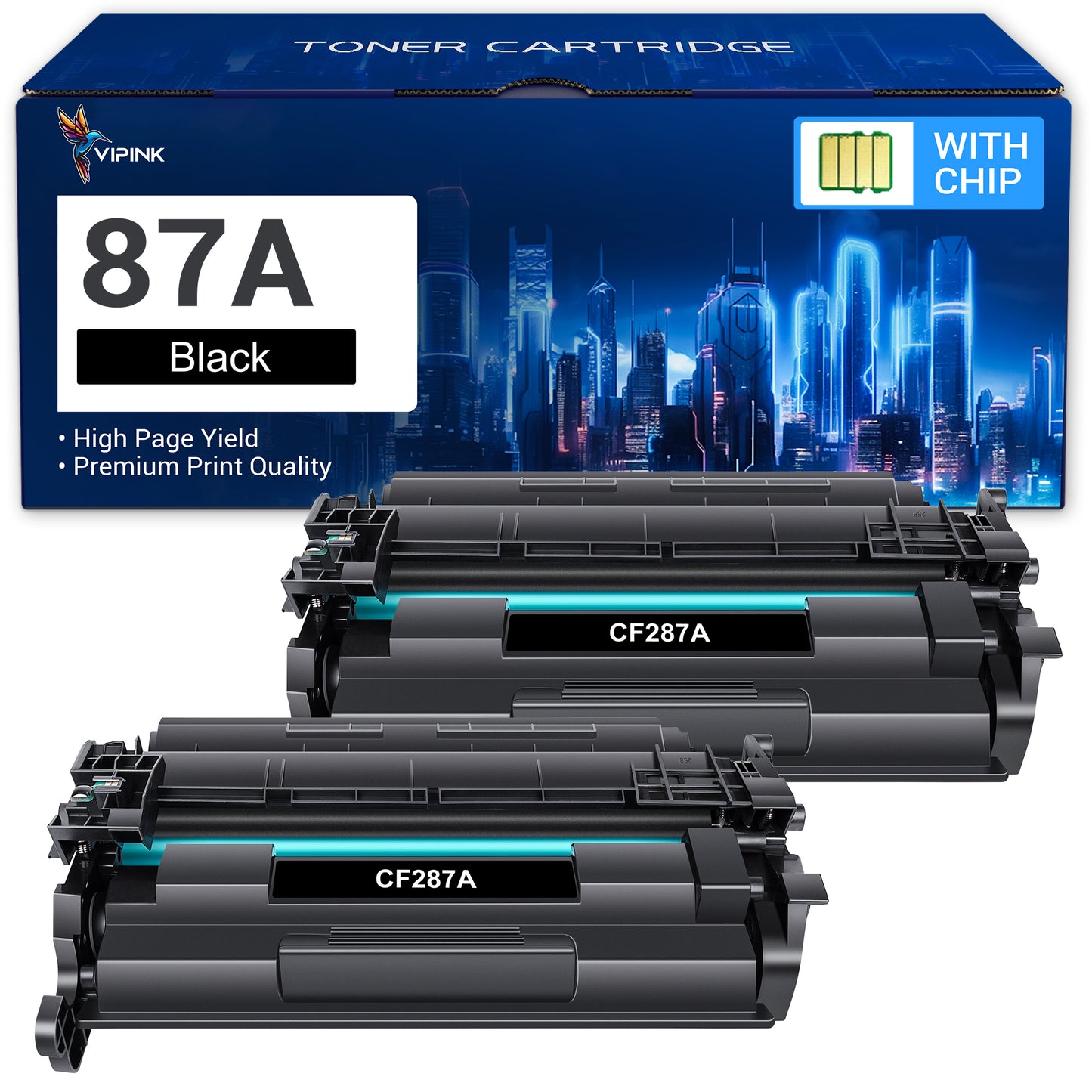 Compatible for 87A Toner Cartridge 87A CF287A M501dn 87X CF287X Laserjet Pro M501dn M501n M506dn M506n M527dn M506x M527f M506 M501 M527 M527c M527z M506dh Black Printer Ink 2-Pack