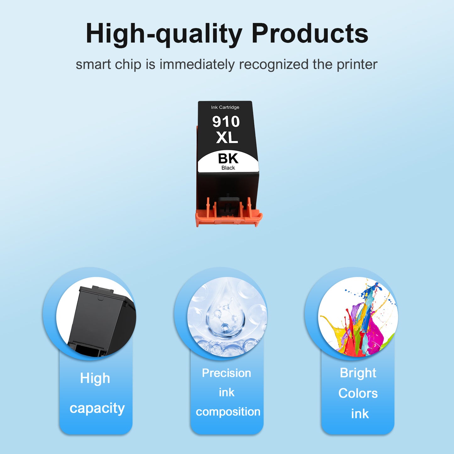 910XL Black Ink Cartridge 1-Pack Compatible for HP 910 910XL Officejet Pro 8012 8013 8015 8022 8025 8028 8035 8012e 8015e 8022e 8025e 8028e 8034e 8035e Printer