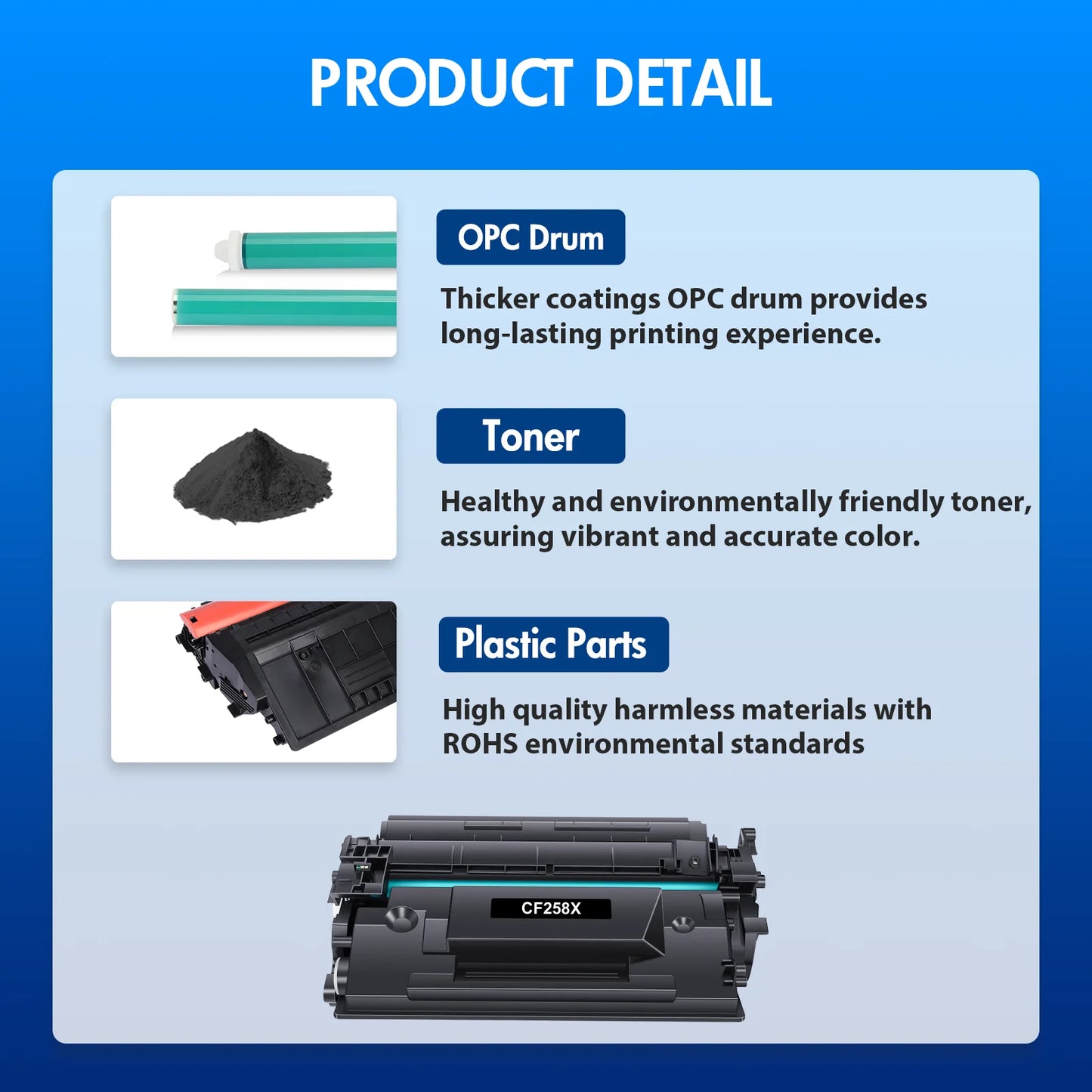 58X CF258X Black Toner Cartridge (with Chip) M404n Compatible for HP 58A 58X CF258X CF258A HP LaserJet Pro M404n M404dn M404dw MFP M428fdw M428fdn M428dw M406dn M430f M404 M428 Printer Ink
