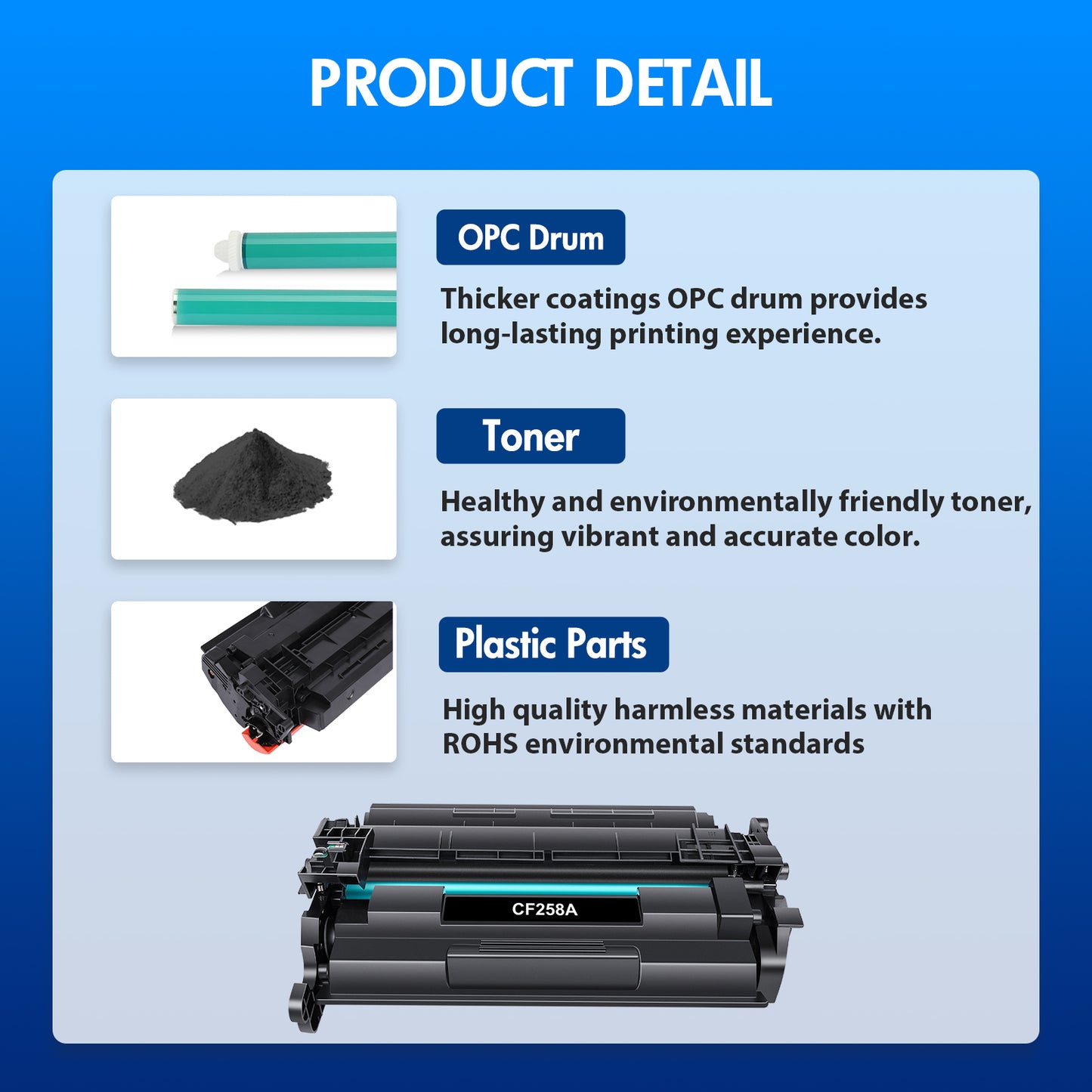 58A Toner Cartridge Black (CF258A With chip) Compatible for HP 58A CF258A 258A 258 CF258X 58X Laserjet PRO MFP M428fdw Laserjet Pro M404n M404dw M404dn M404 M428 M304 Printer Ink (Black, 1-Pack)